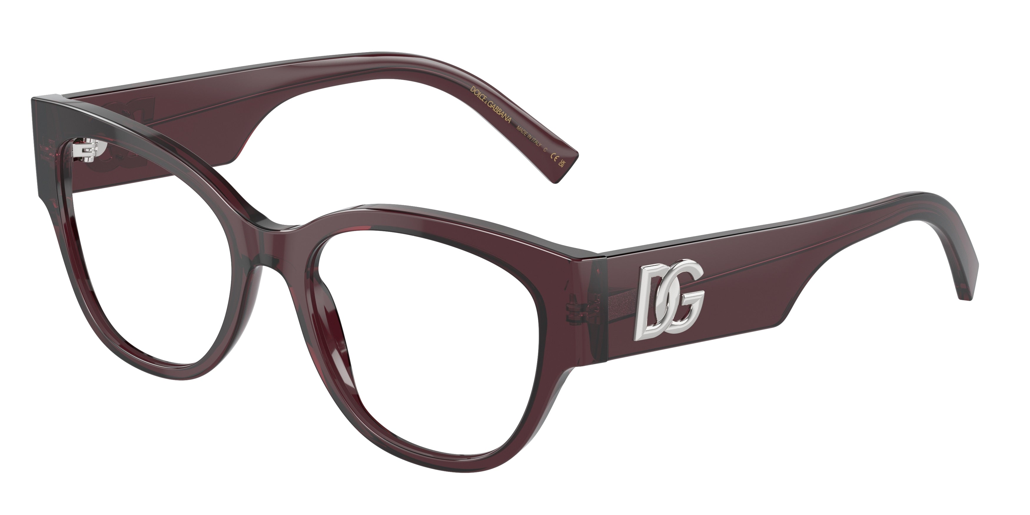 DOLCE & GABBANA DG3377 Butterfly Eyeglasses  3045-Transparent Violet 53-145-18 - Color Map Violet