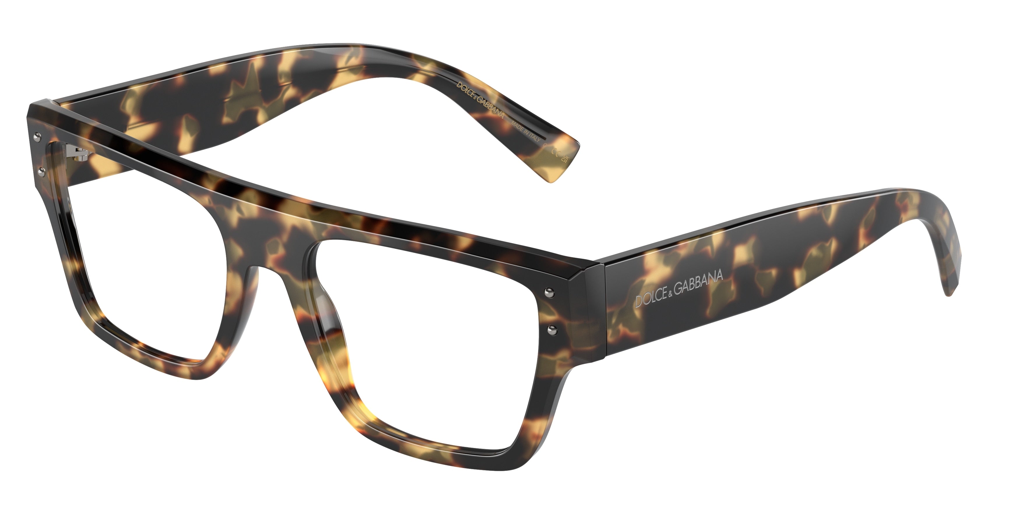 DOLCE & GABBANA DG3384 Square Eyeglasses  512-Havana Yellow 54-145-19 - Color Map Tortoise