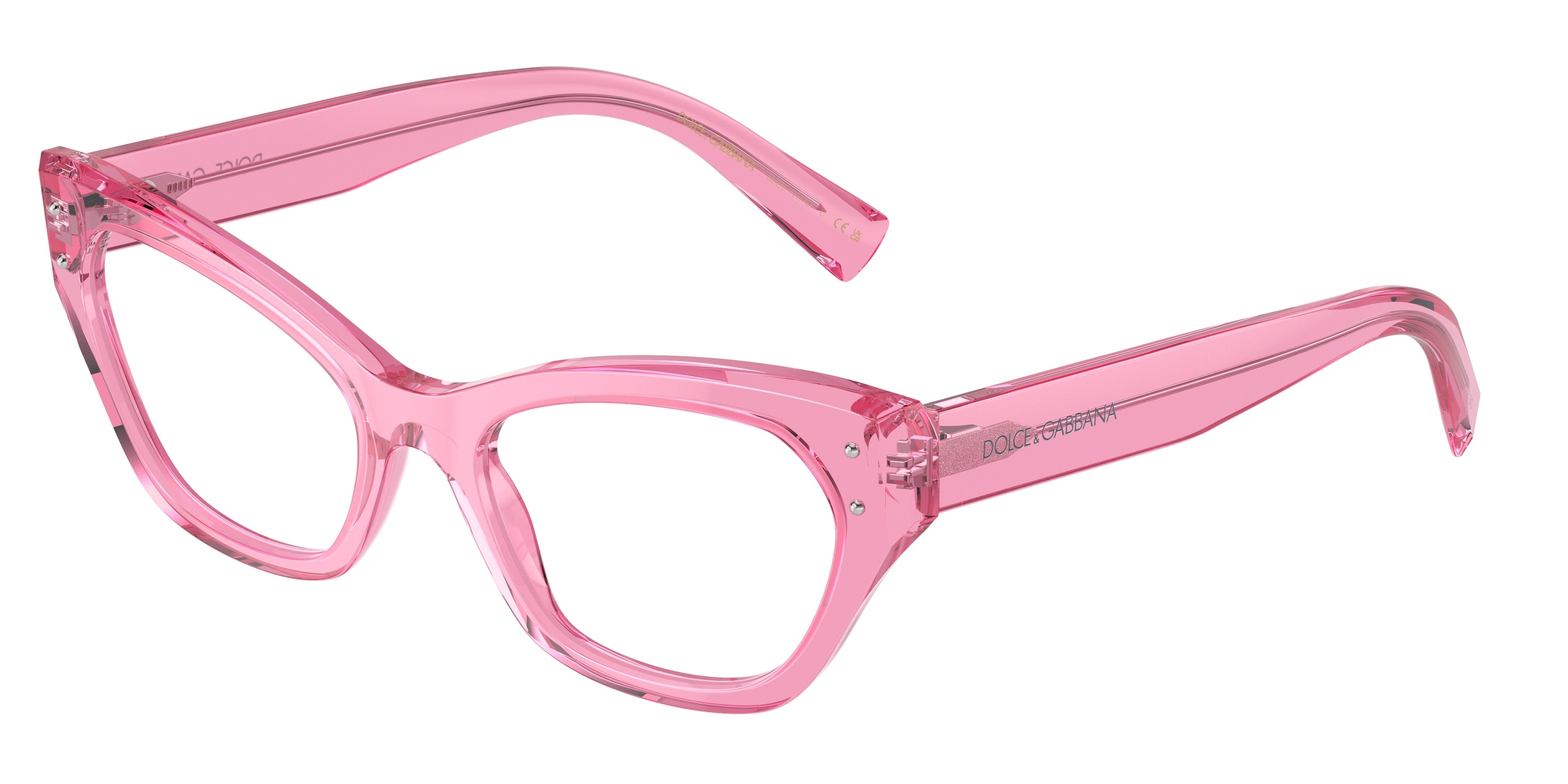 DOLCE & GABBANA DG3385 Cat Eye Eyeglasses  3148-Transparent Pink 54-145-19 - Color Map Pink