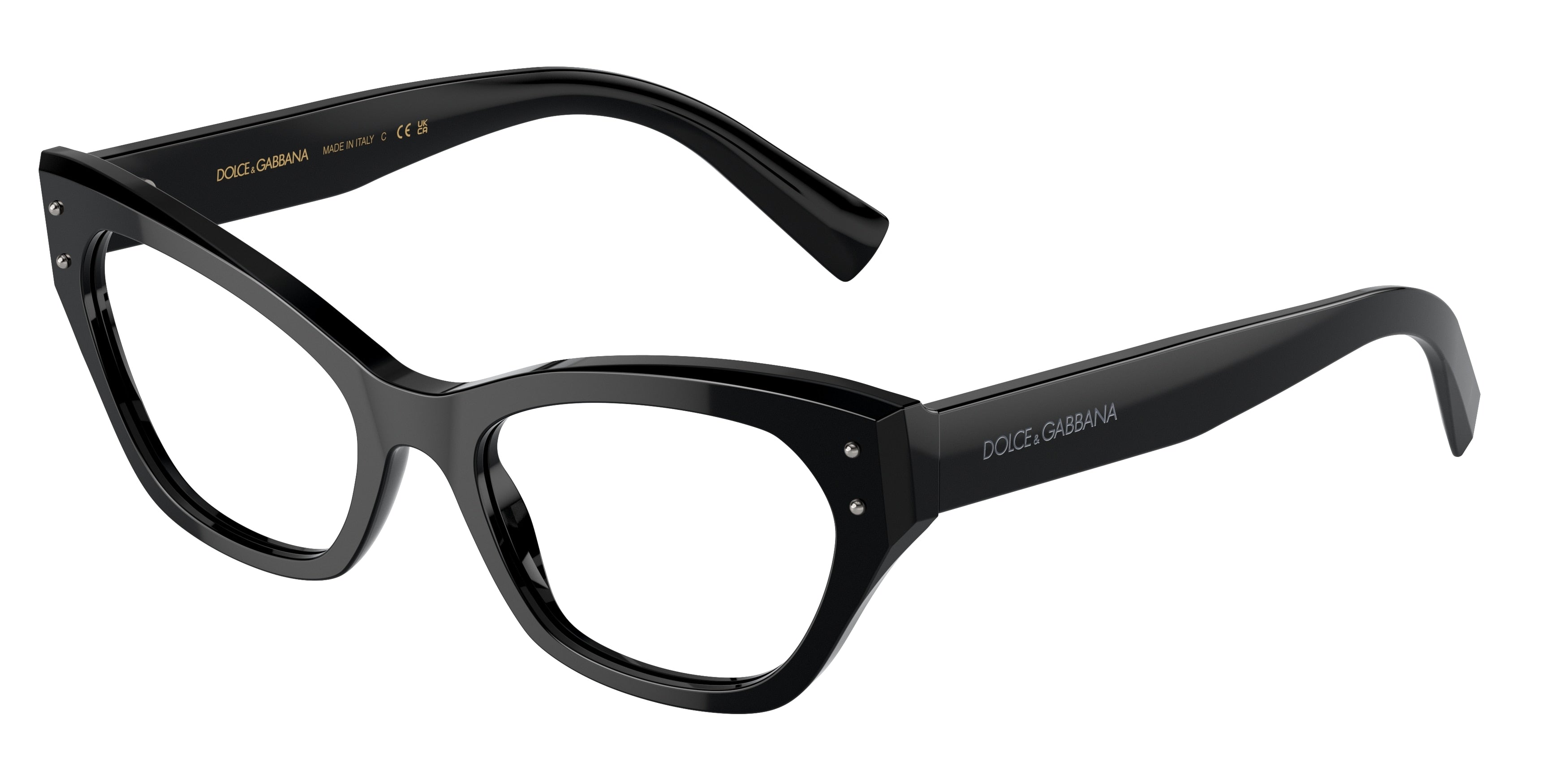 DOLCE & GABBANA DG3385 Cat Eye Eyeglasses  501-Black 54-145-19 - Color Map Black