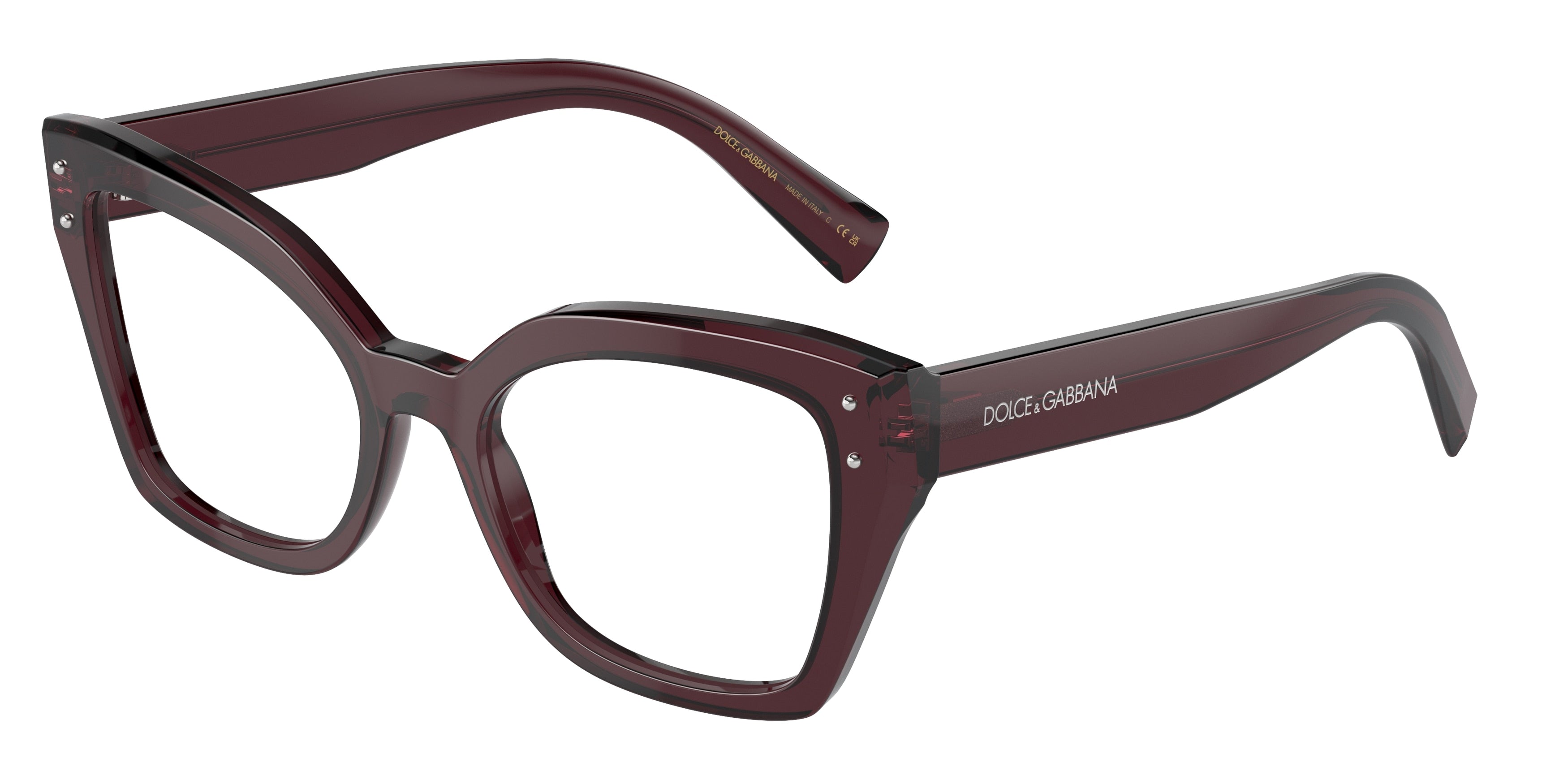 DOLCE & GABBANA DG3386F Butterfly Eyeglasses  3045-Transparent Violet 53-145-19 - Color Map Violet