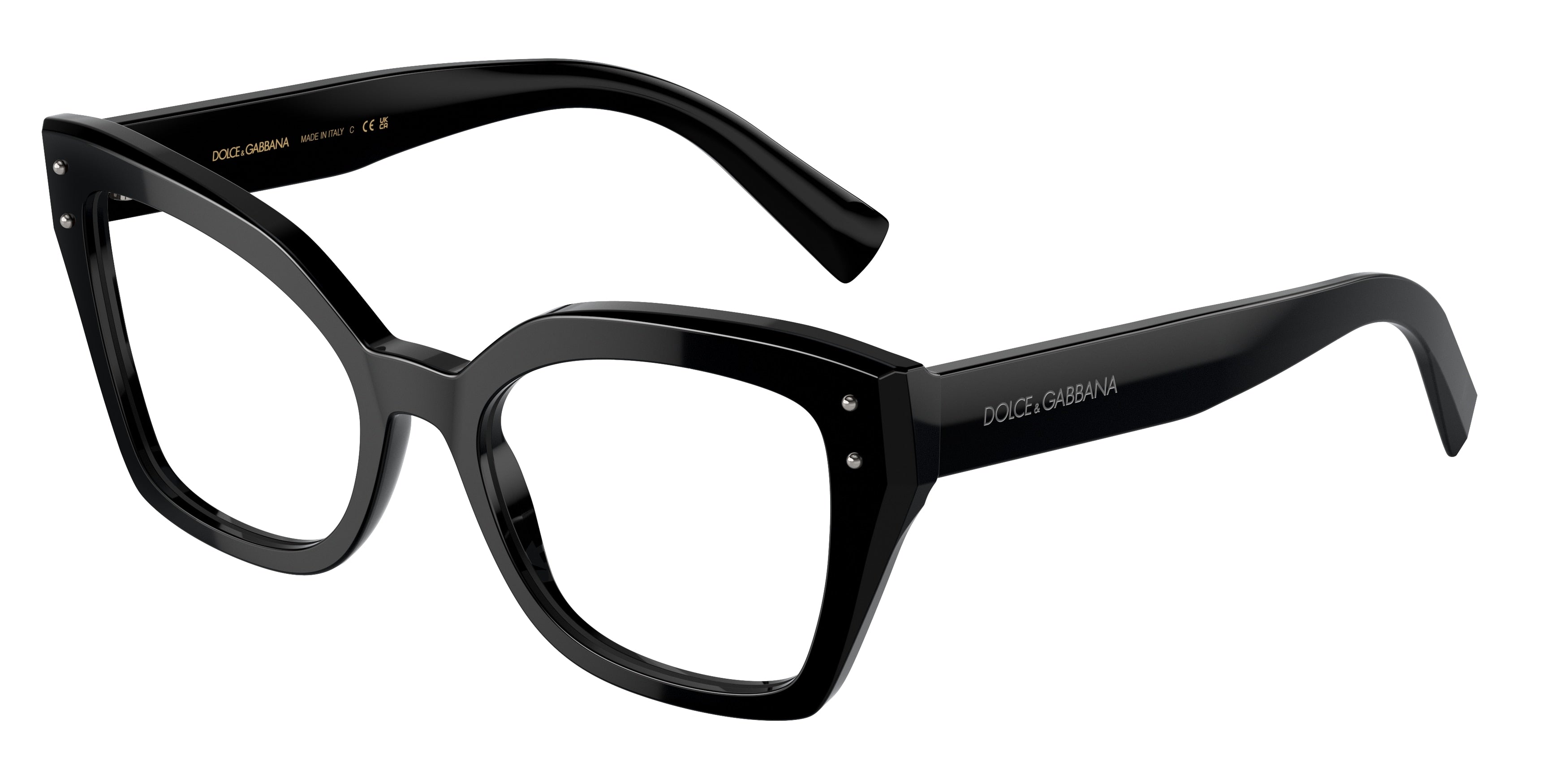 DOLCE & GABBANA DG3386F Butterfly Eyeglasses  501-Black 53-145-19 - Color Map Black