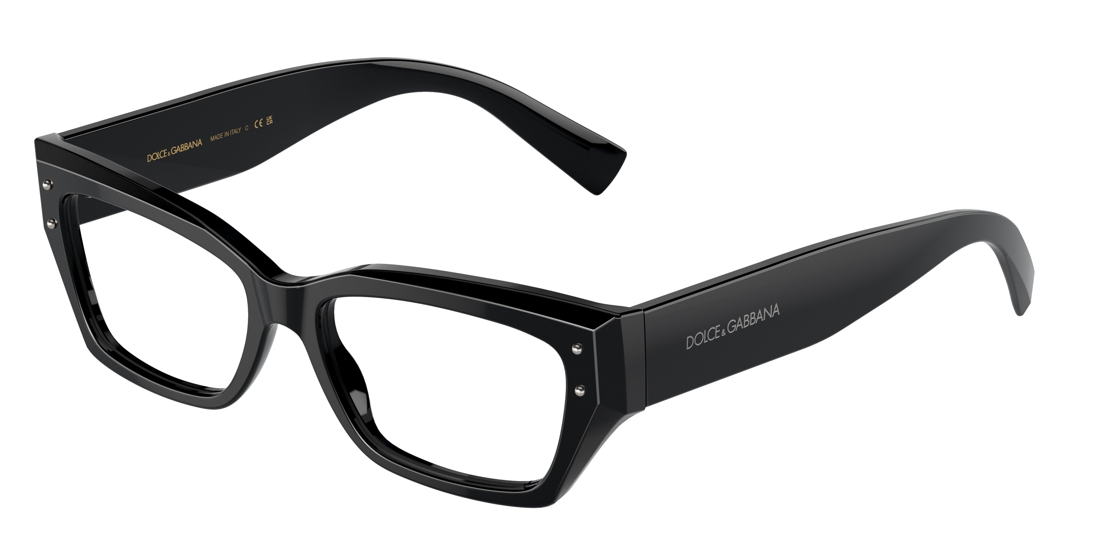 DOLCE & GABBANA DG3387 Rectangle Eyeglasses  501-Black 53-145-16 - Color Map Black