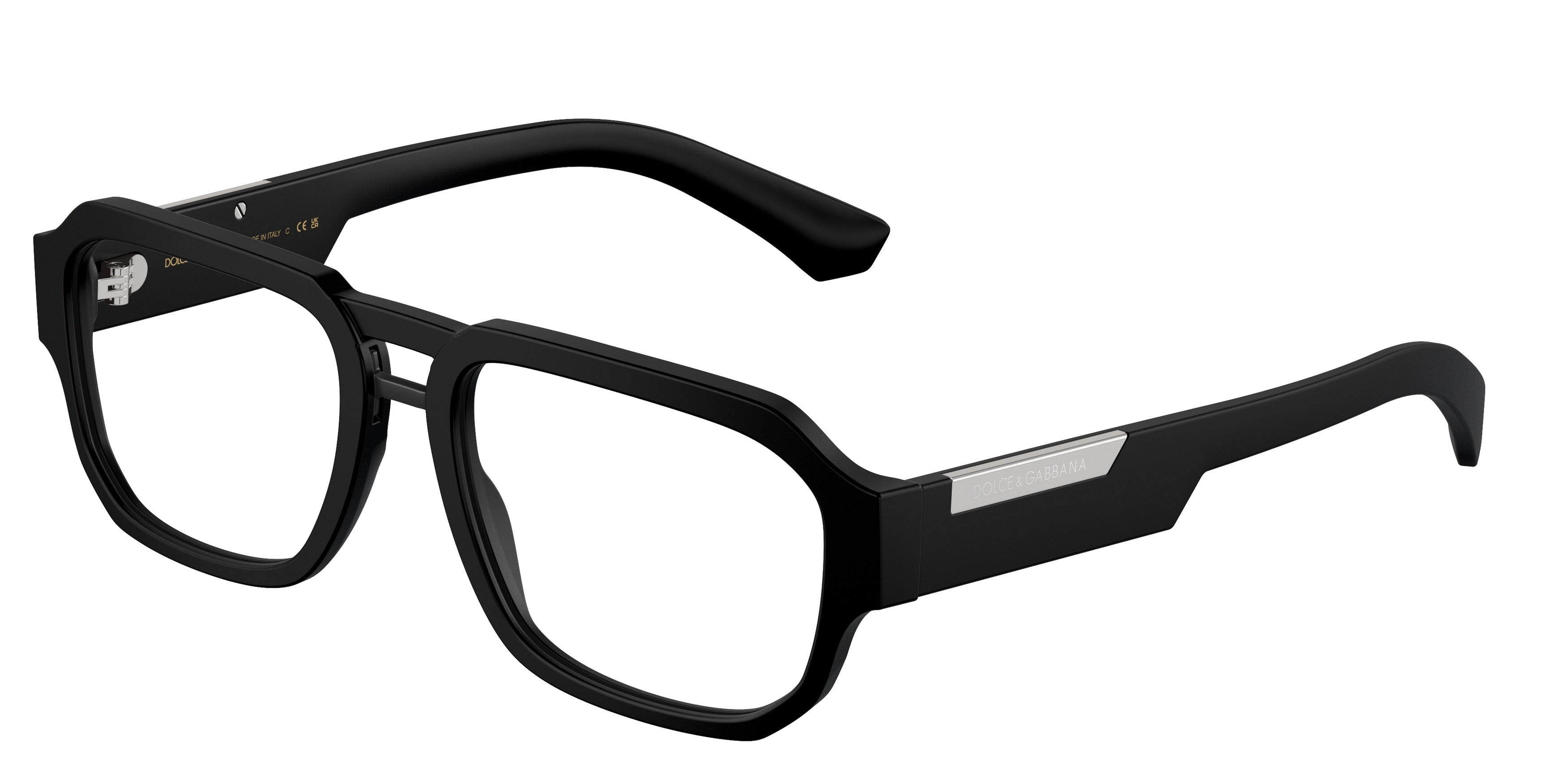 DOLCE & GABBANA DG3389 Pilot Eyeglasses  2525-Matte Black 55-145-18 - Color Map Black