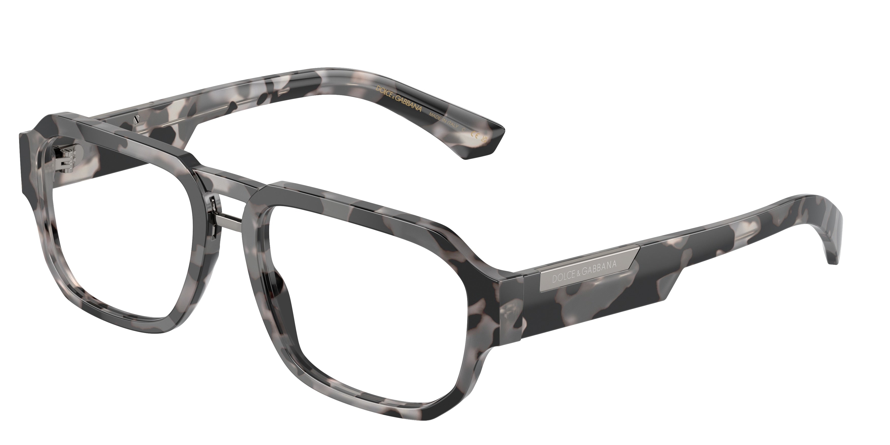 DOLCE & GABBANA DG3389 Pilot Eyeglasses  3435-Havana Grey 55-145-18 - Color Map Tortoise