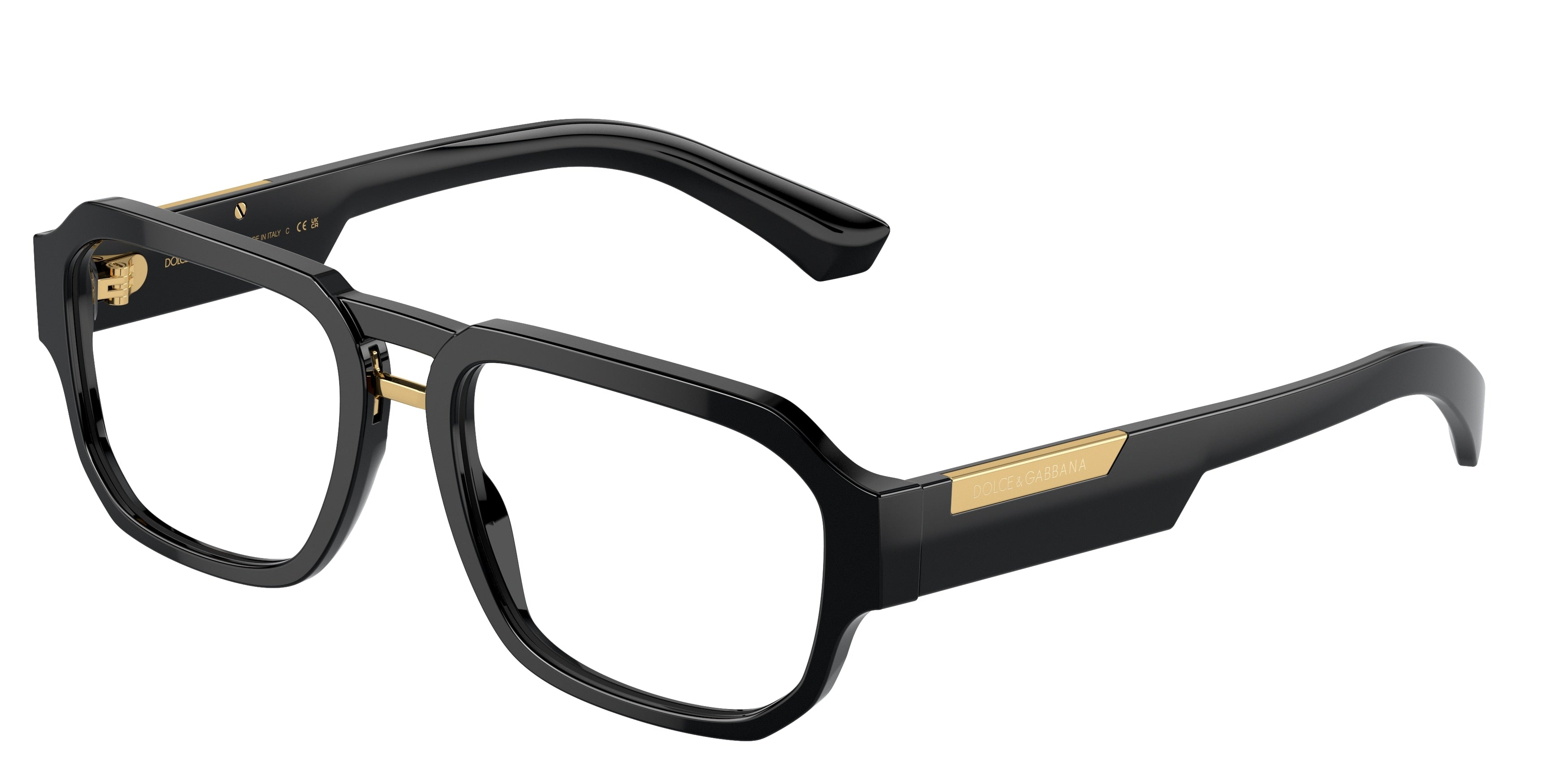 DOLCE & GABBANA DG3389 Pilot Eyeglasses  501-Black 55-145-18 - Color Map Black