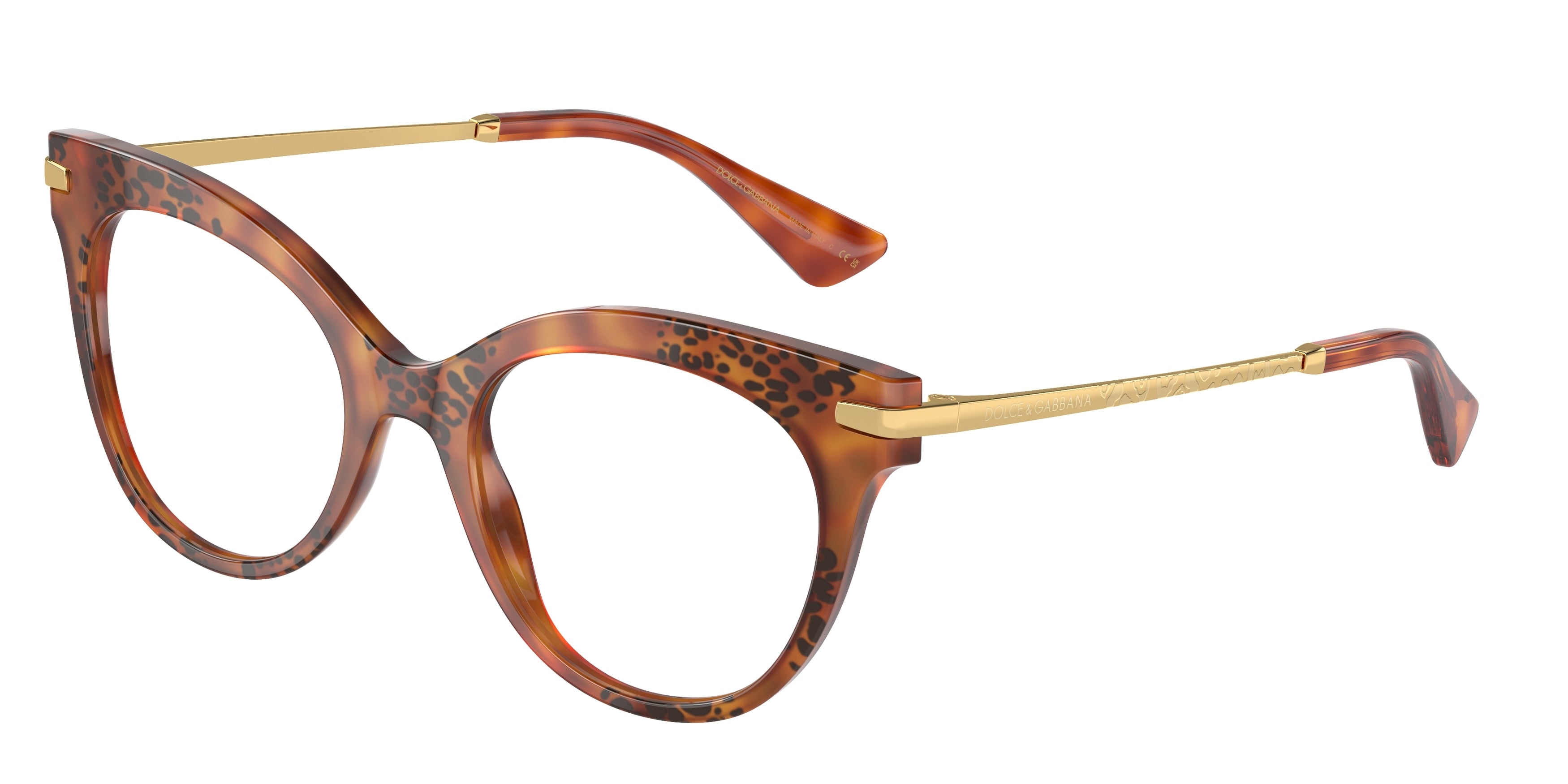 DOLCE & GABBANA DG3392 Butterfly Eyeglasses  3380-Havana Leo 52-145-20 - Color Map Tortoise