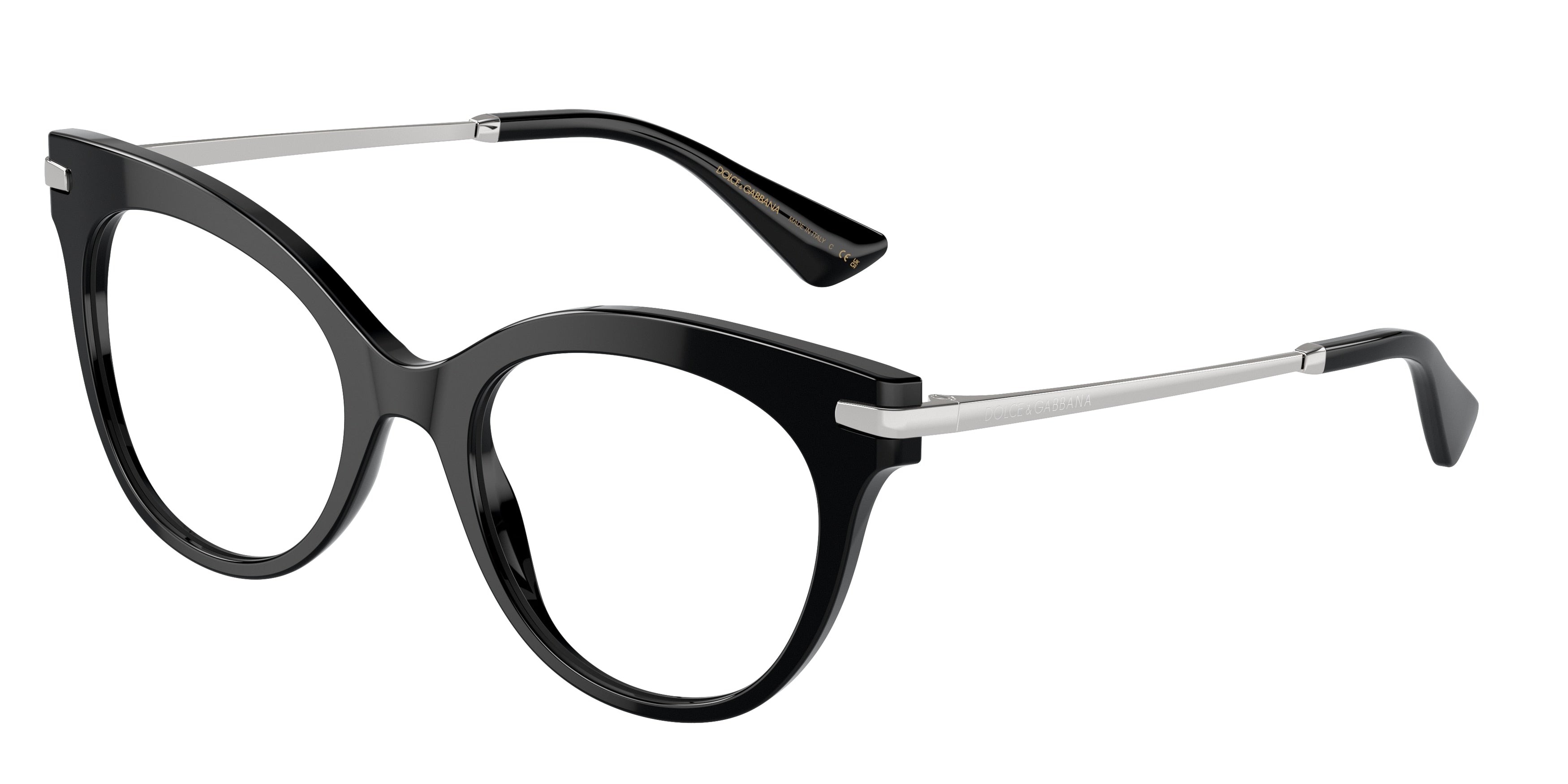 DOLCE & GABBANA DG3392 Butterfly Eyeglasses  501-Black 52-145-20 - Color Map Black