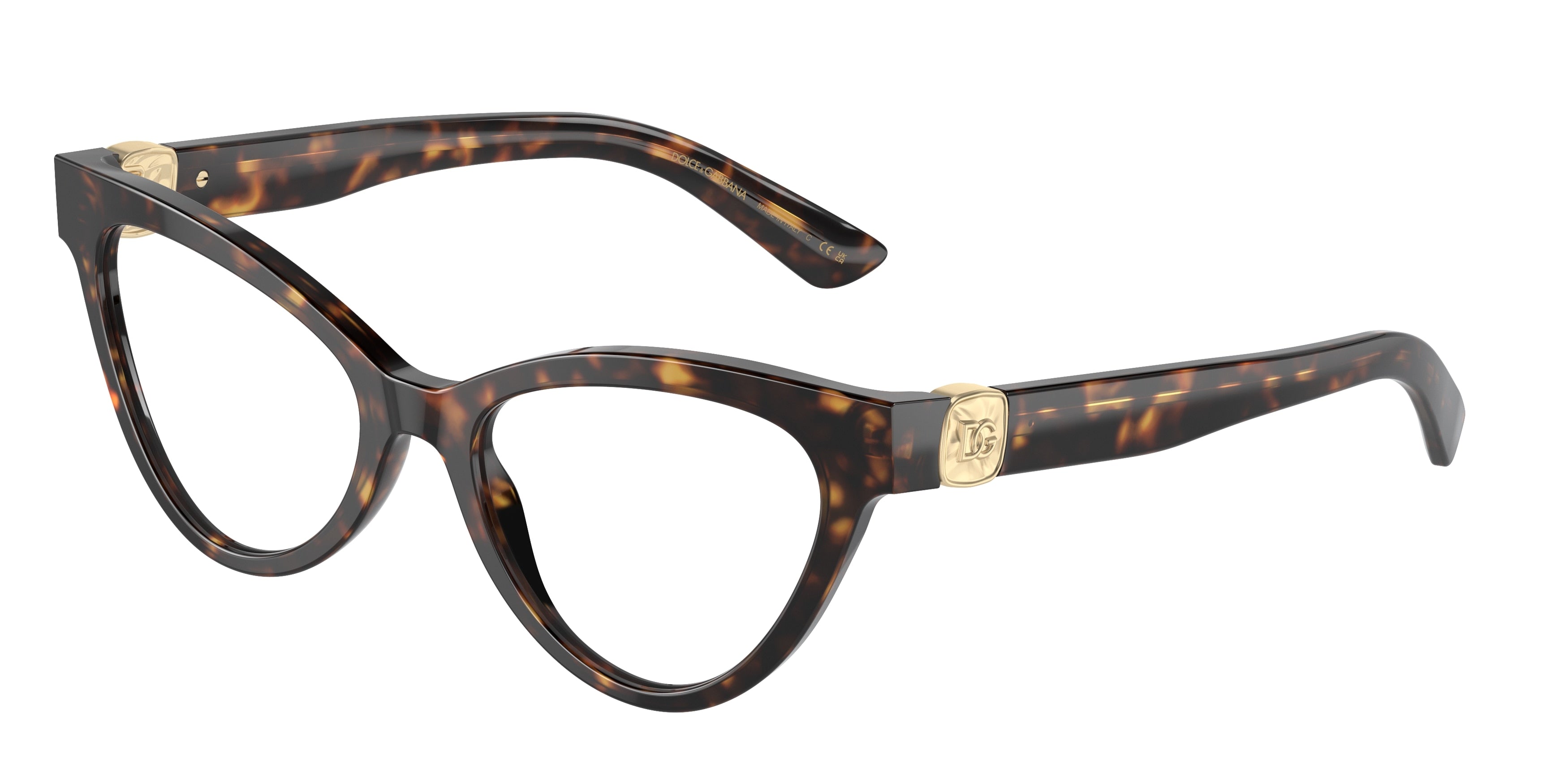 DOLCE & GABBANA DG3394 Cat Eye Eyeglasses  502-Havana 52-145-18 - Color Map Tortoise