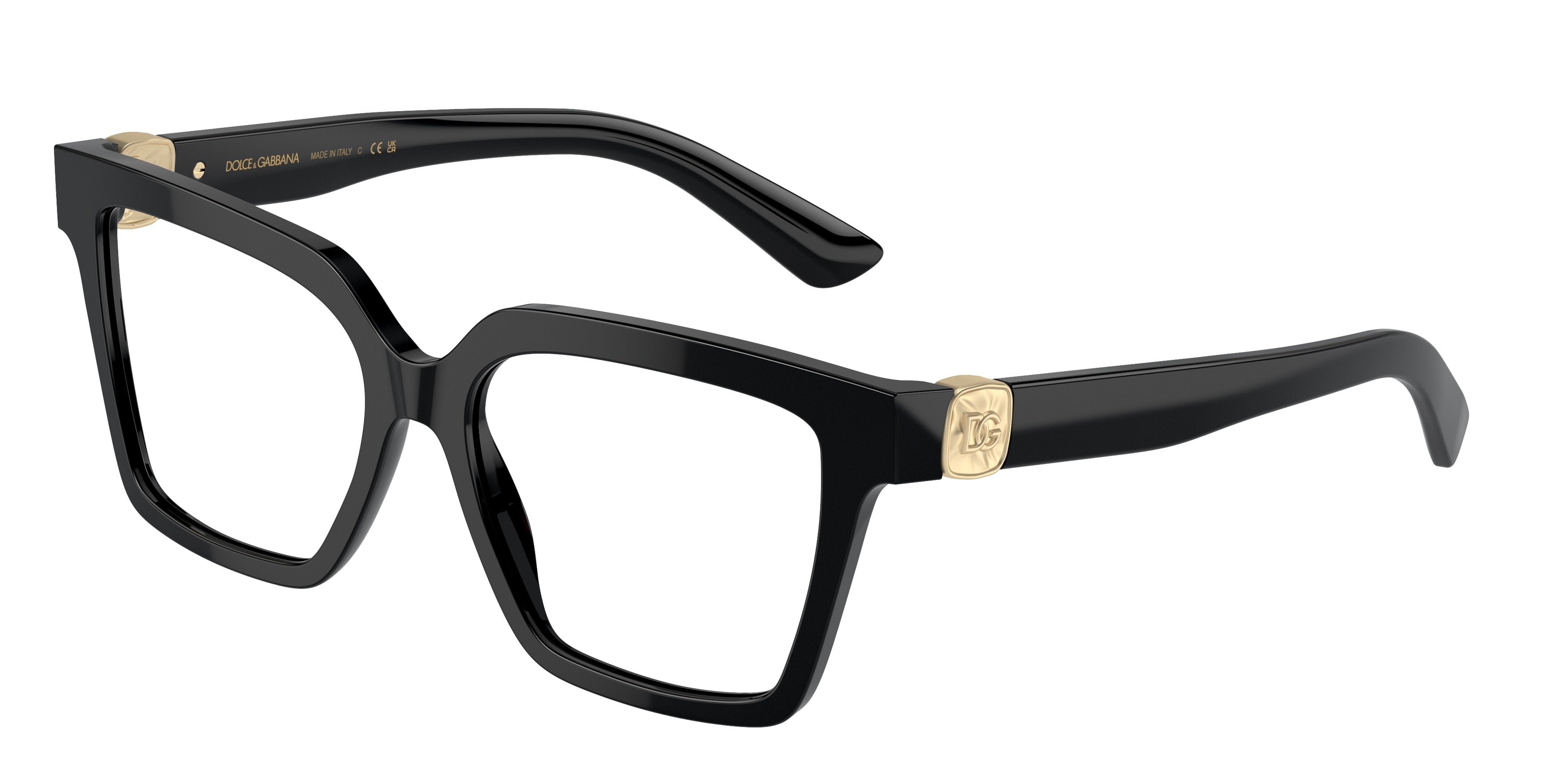 DOLCE & GABBANA DG3395 Square Eyeglasses  501-Black 53-145-16 - Color Map Black