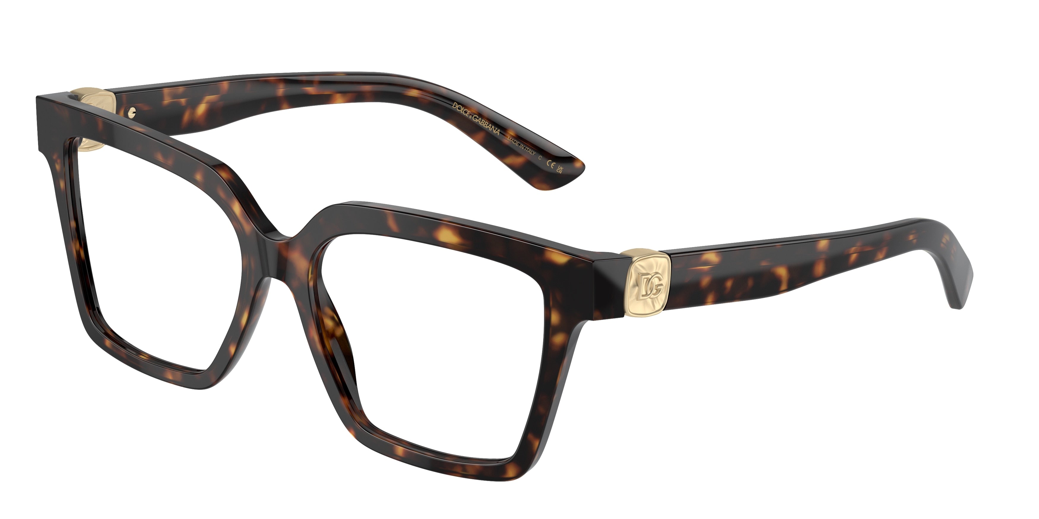 DOLCE & GABBANA DG3395 Square Eyeglasses  502-Havana 53-145-16 - Color Map Tortoise