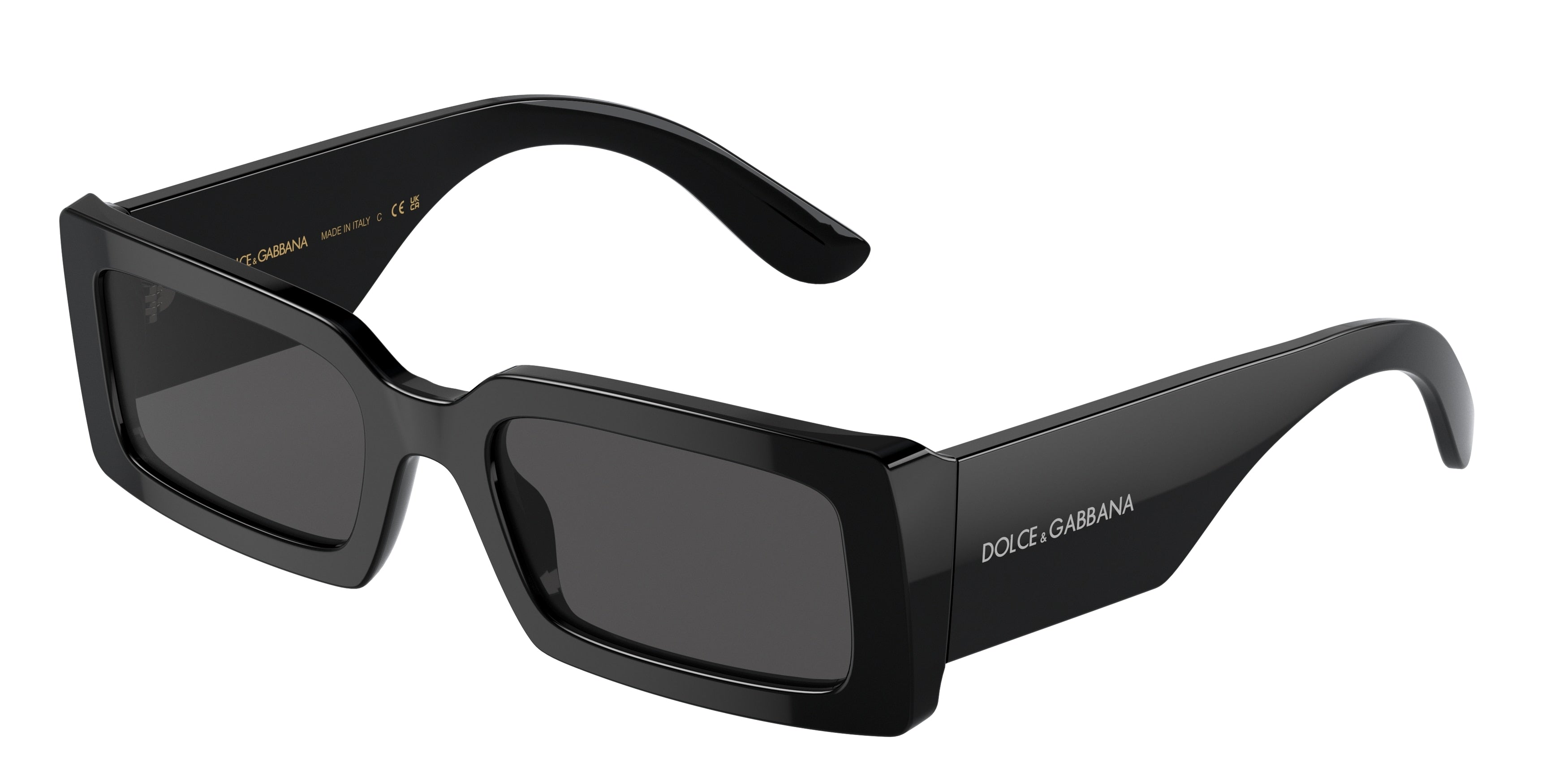 DOLCE & GABBANA DG4416 Rectangle Sunglasses  335587-Black 53-140-20 - Color Map Black