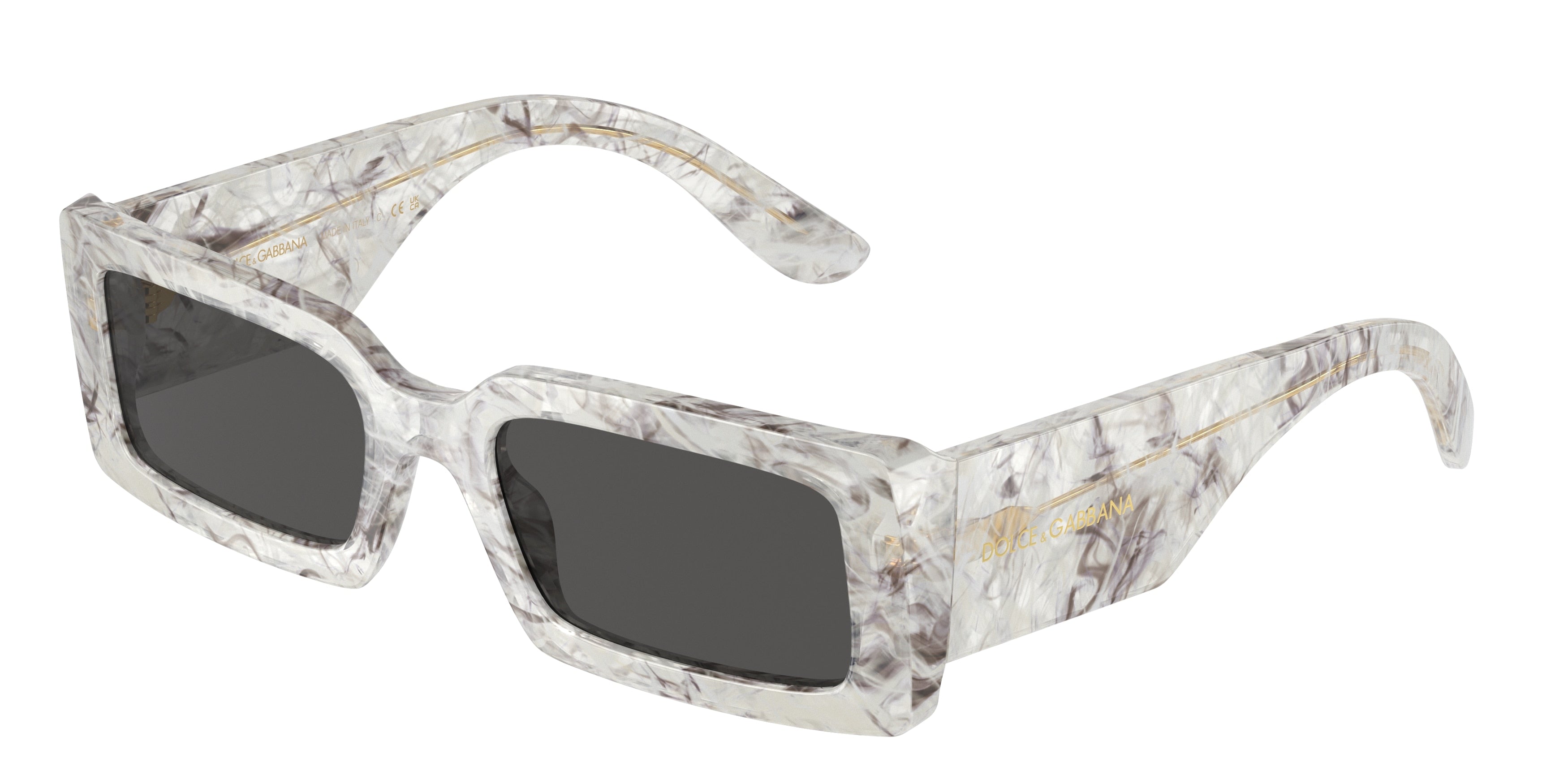 DOLCE & GABBANA DG4416 Rectangle Sunglasses  342887-Grey Marble 53-140-20 - Color Map Grey