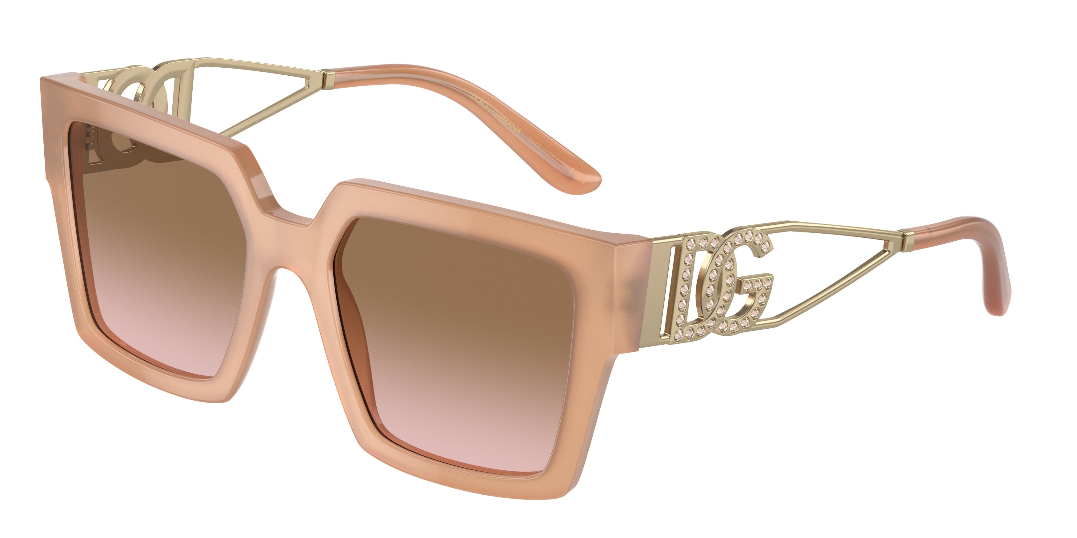 DOLCE & GABBANA DG4446B Square Sunglasses  343611-Opal Rose 53-145-19 - Color Map Pink