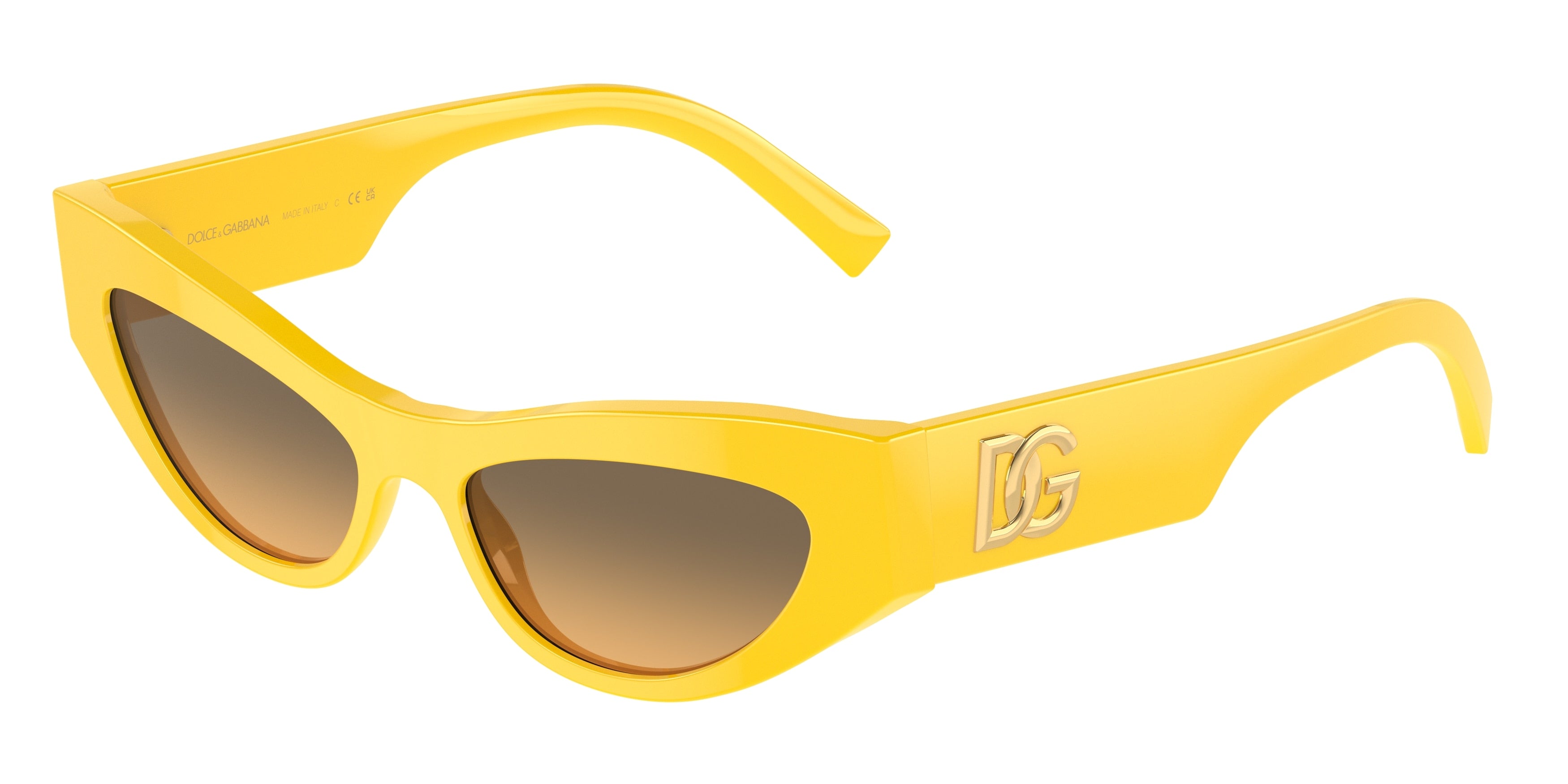 DOLCE & GABBANA DG4450F Cat Eye Sunglasses  333411-Yellow 52-145-16 - Color Map Yellow