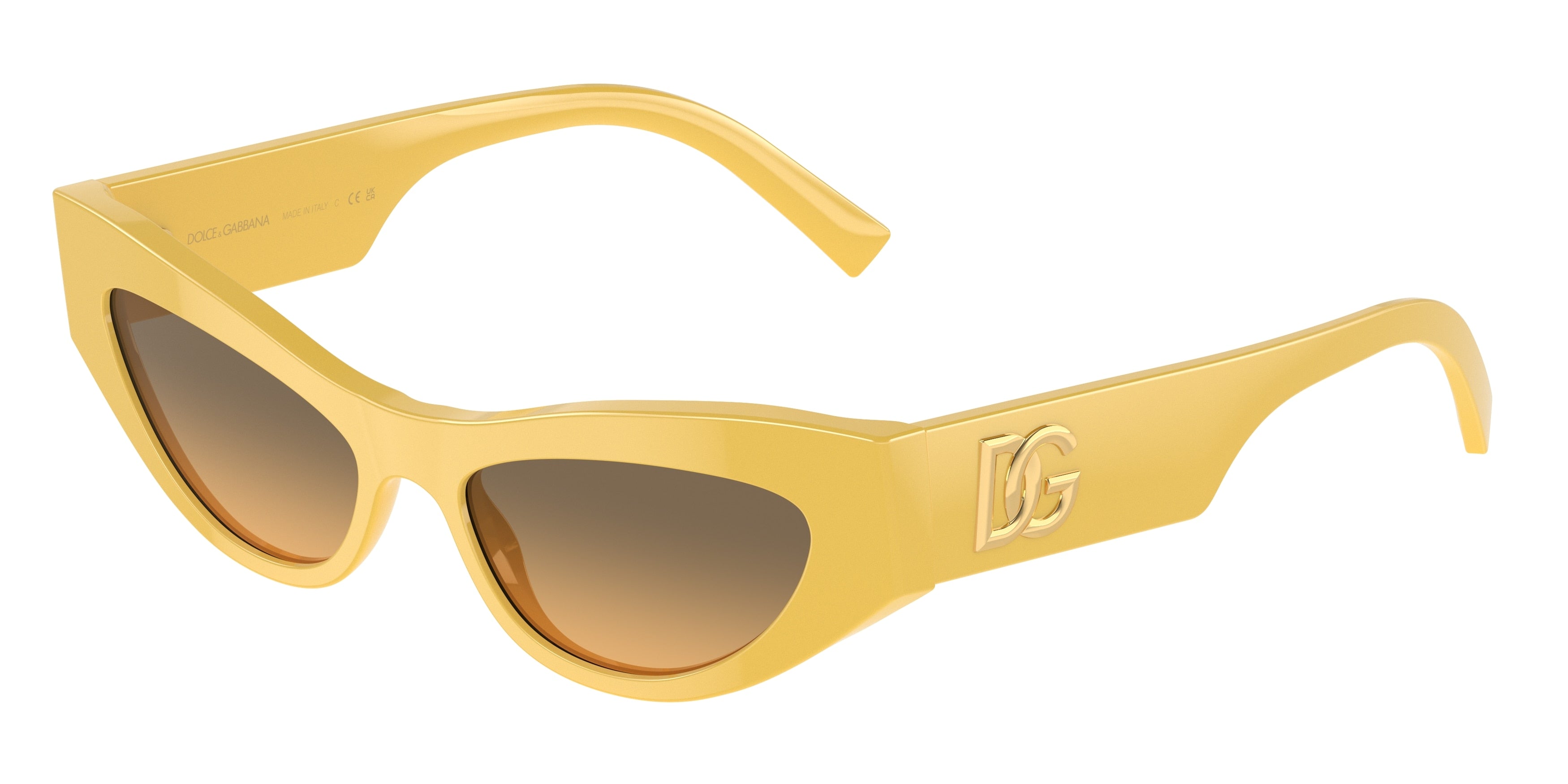 DOLCE & GABBANA DG4450 Cat Eye Sunglasses  333411-Yellow 52-145-16 - Color Map Yellow