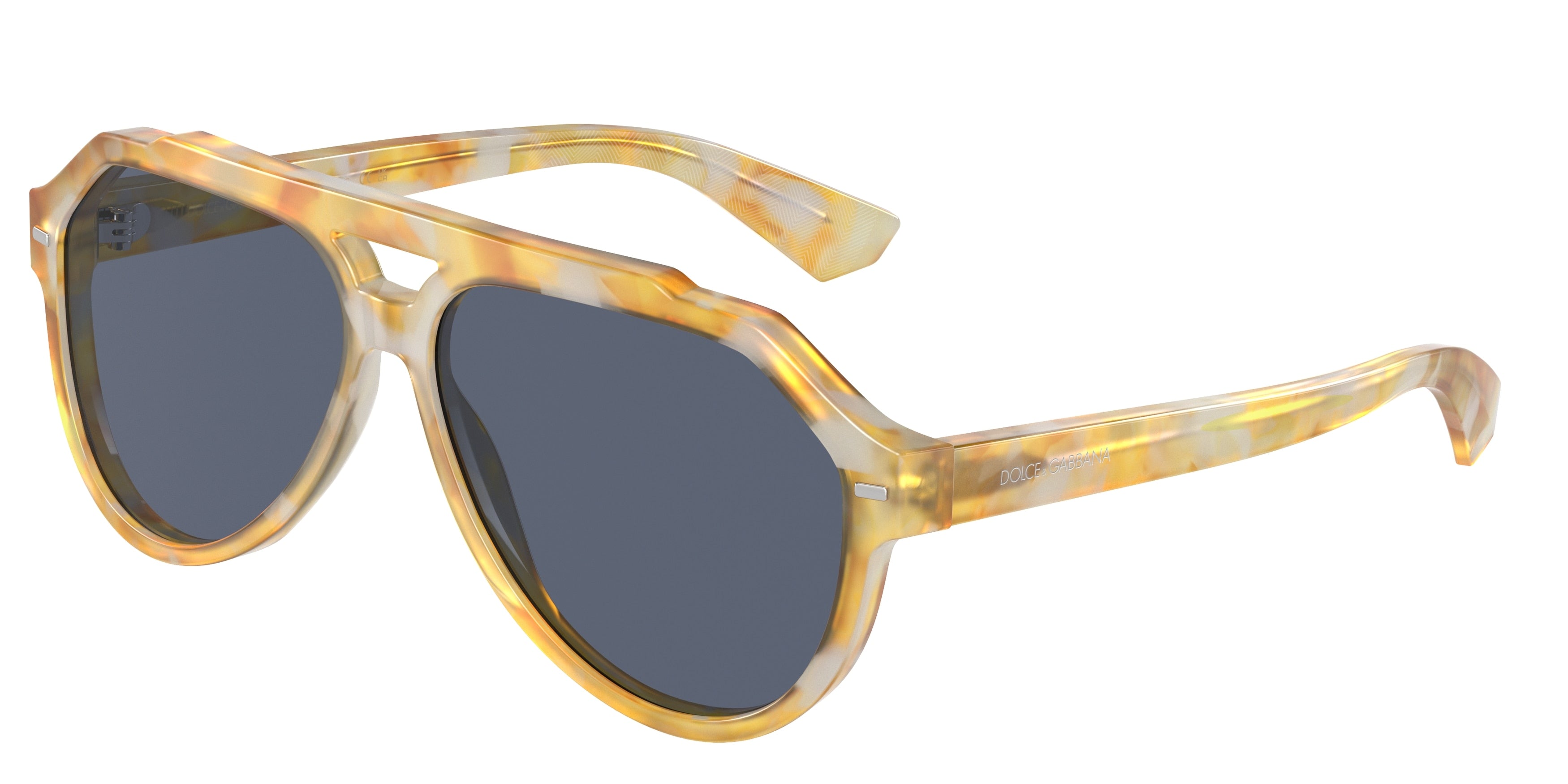 DOLCE & GABBANA DG4452F Pilot Sunglasses  34222V-Yellow Tortoise 60-145-13 - Color Map Tortoise