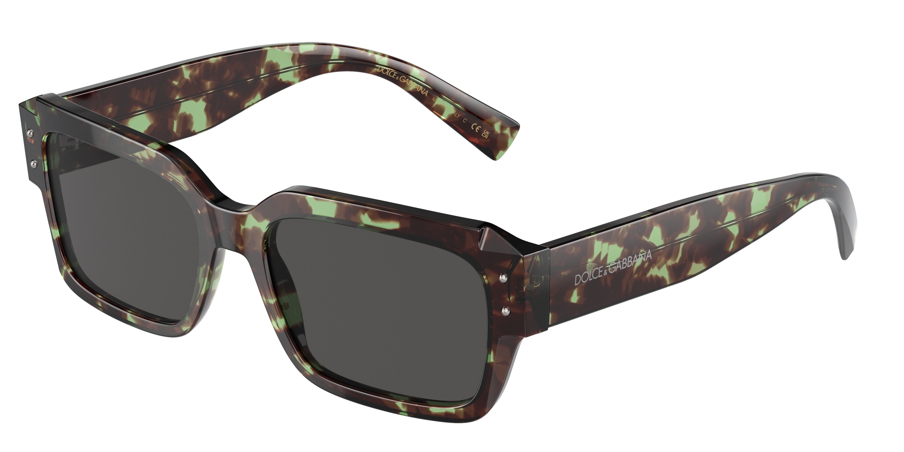 DOLCE & GABBANA DG4460F Square Sunglasses  343287-Havana Green 56-145-18 - Color Map Brown