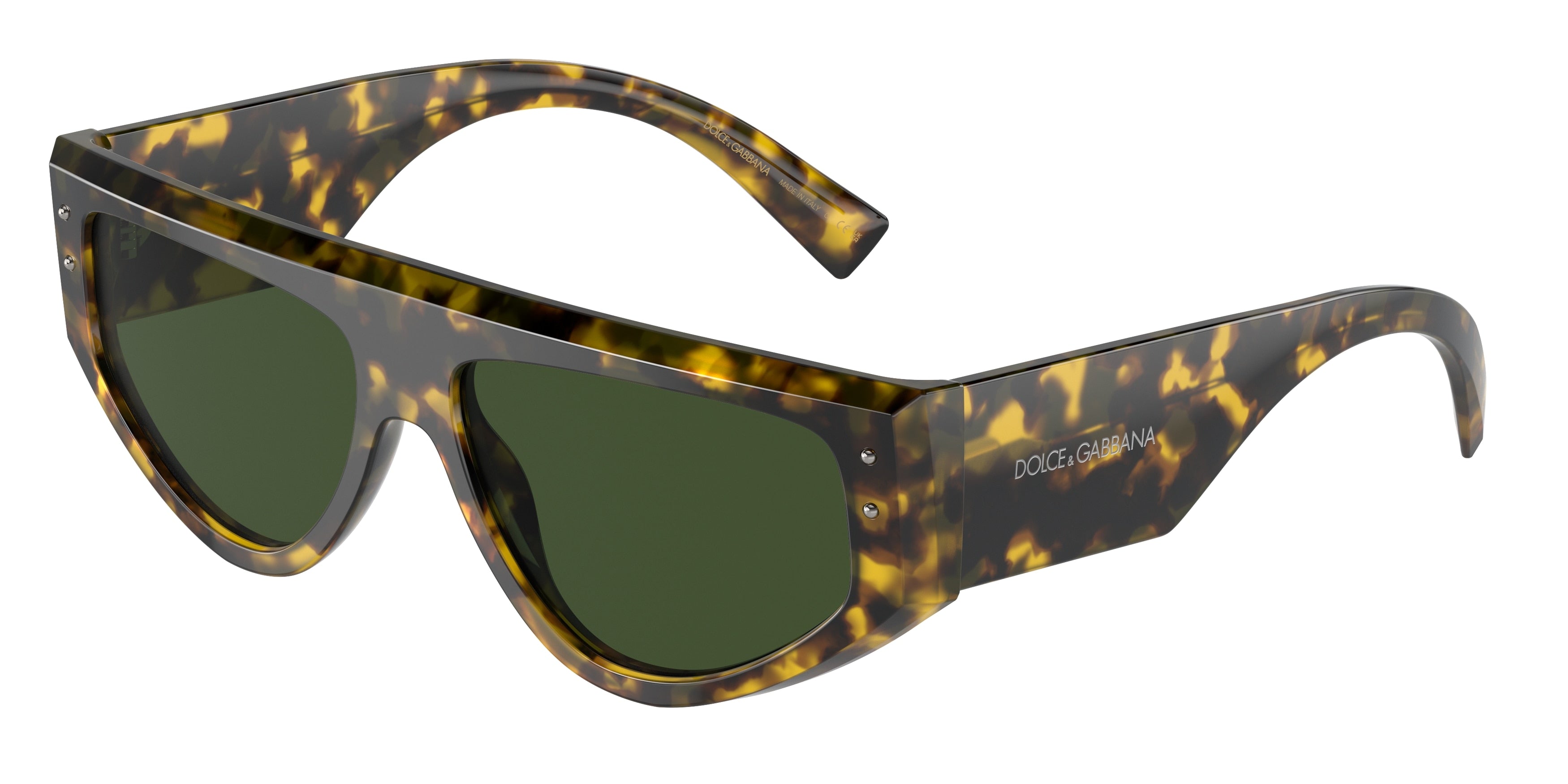 DOLCE & GABBANA DG4461 Rectangle Sunglasses  343371-Havana Yellow 57-145-15 - Color Map Tortoise