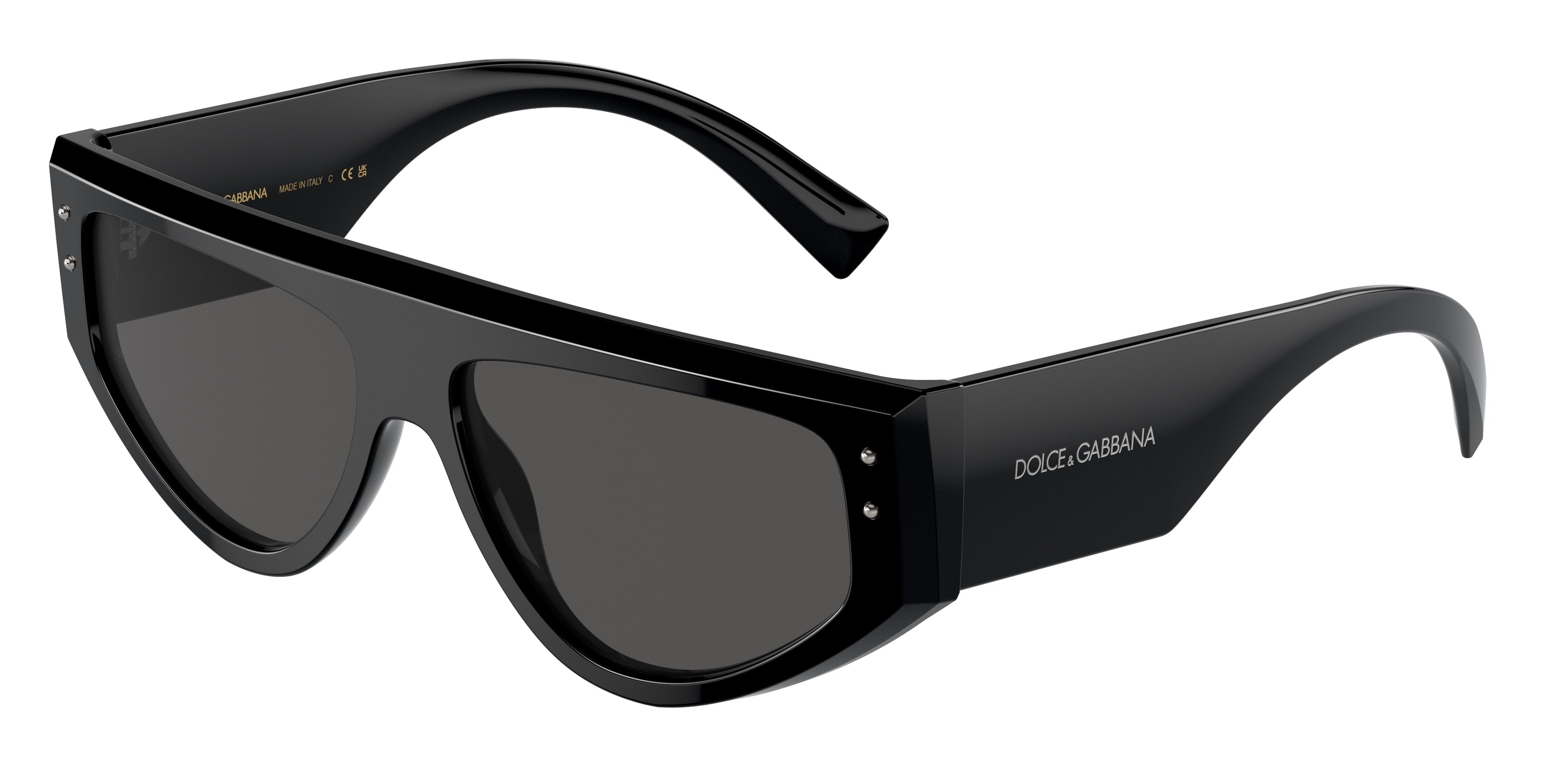 DOLCE & GABBANA DG4461 Rectangle Sunglasses  501/87-Black 57-145-15 - Color Map Black