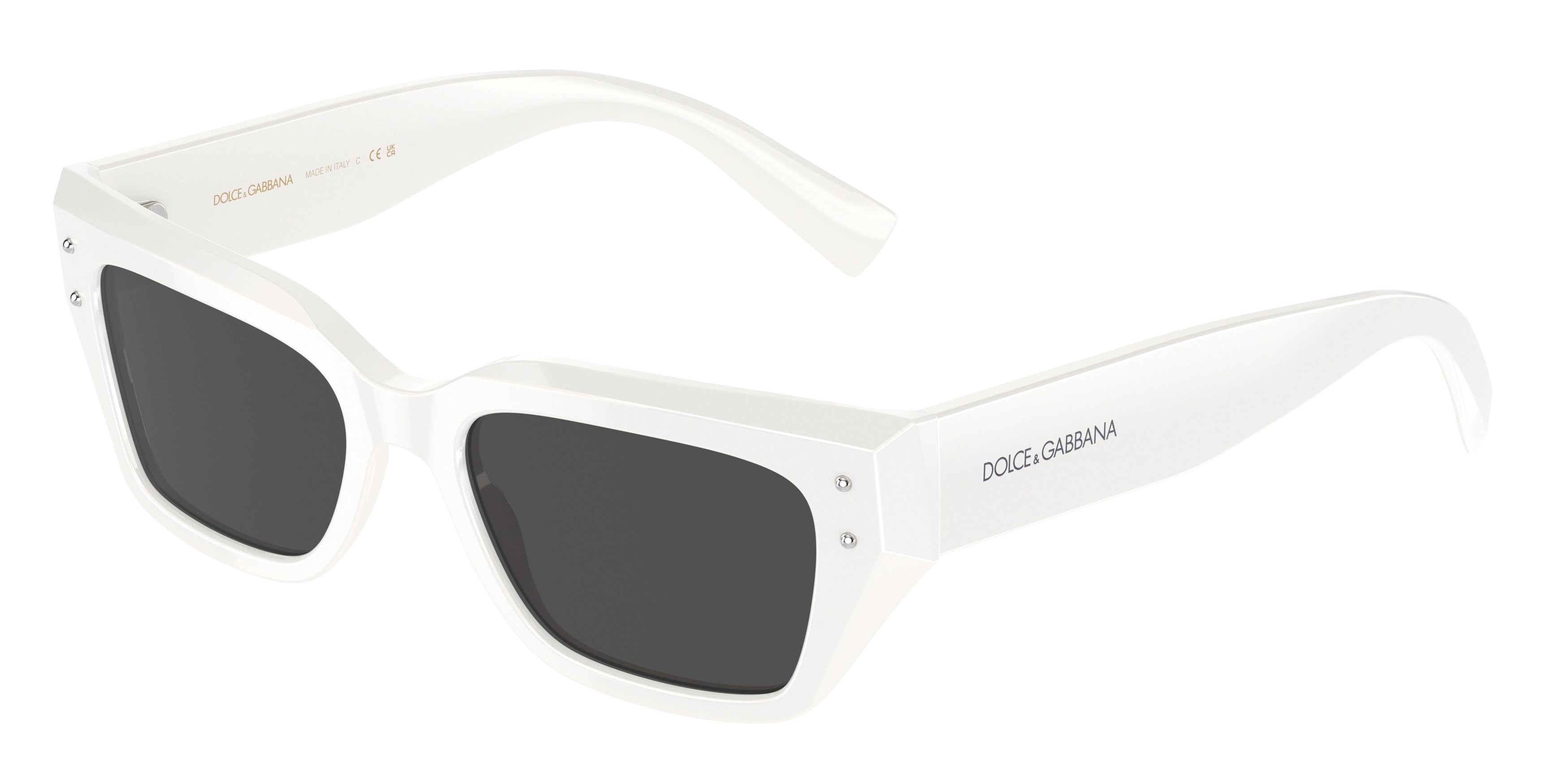 DOLCE & GABBANA DG4462F Cat Eye Sunglasses  331287-White 52-145-18 - Color Map White