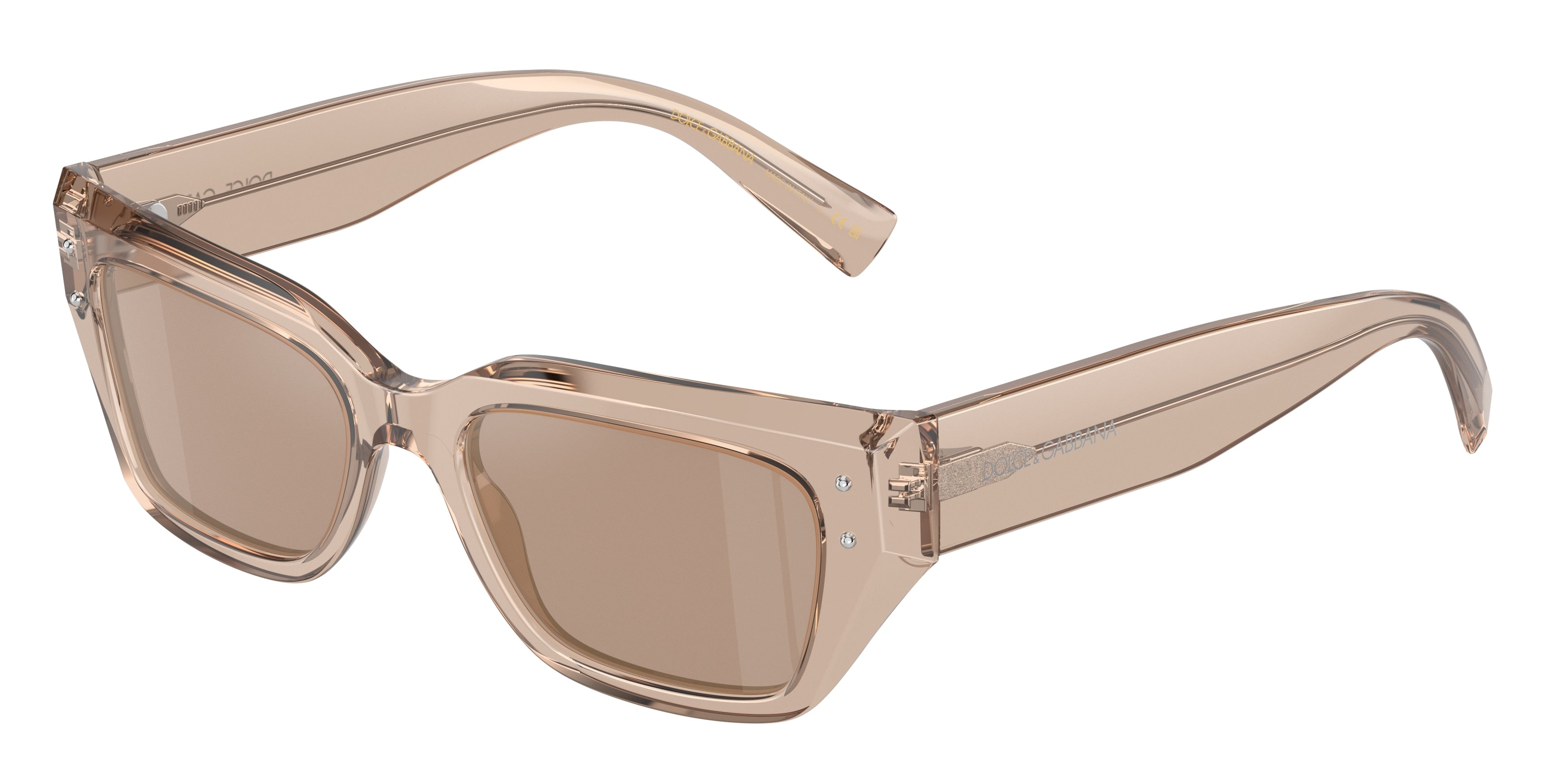 DOLCE & GABBANA DG4462F Cat Eye Sunglasses  34325A-Transparent Camel 52-145-18 - Color Map Brown