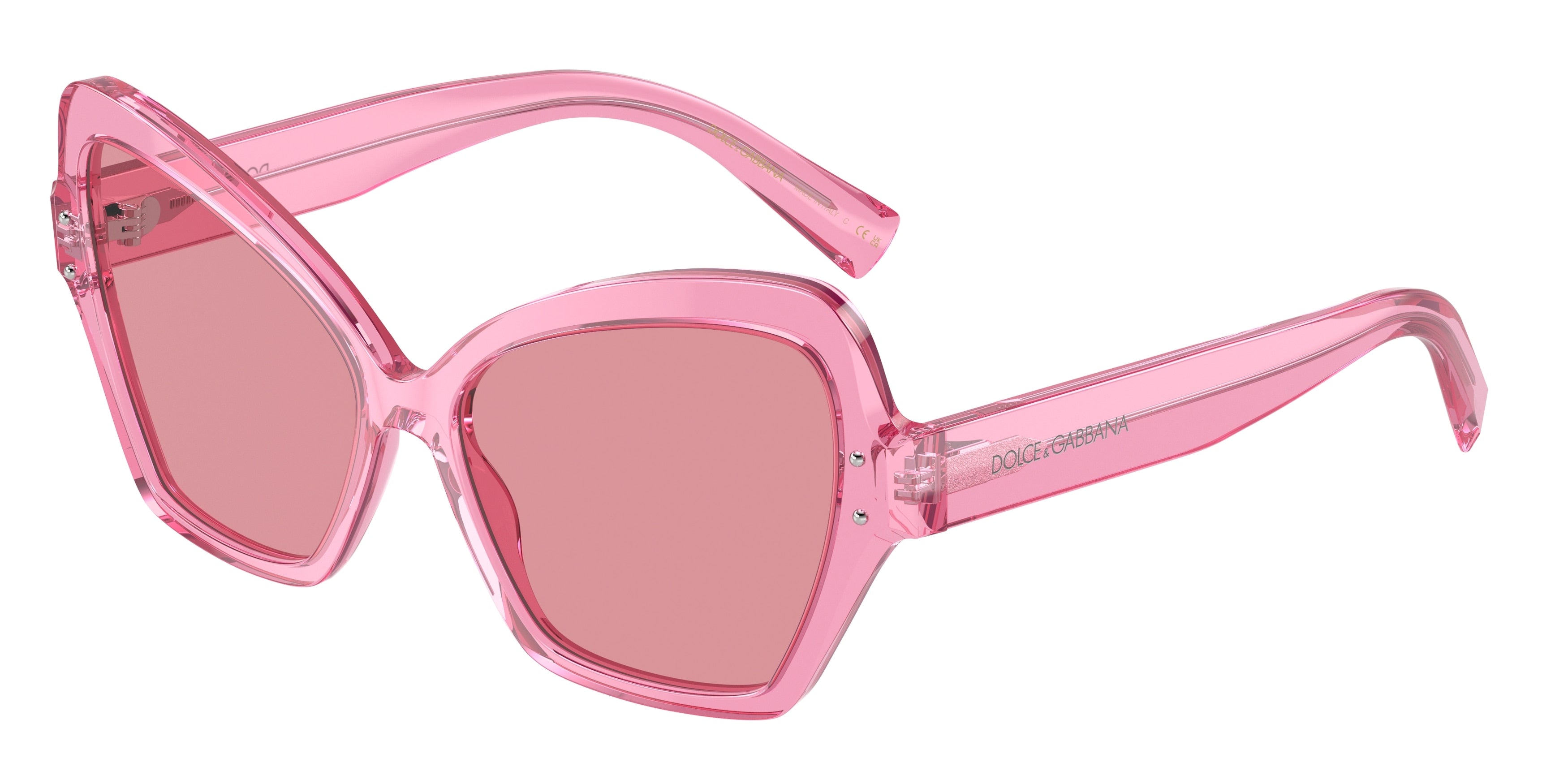 DOLCE & GABBANA DG4463F Butterfly Sunglasses  314830-Transparent Pink 56-145-15 - Color Map Pink