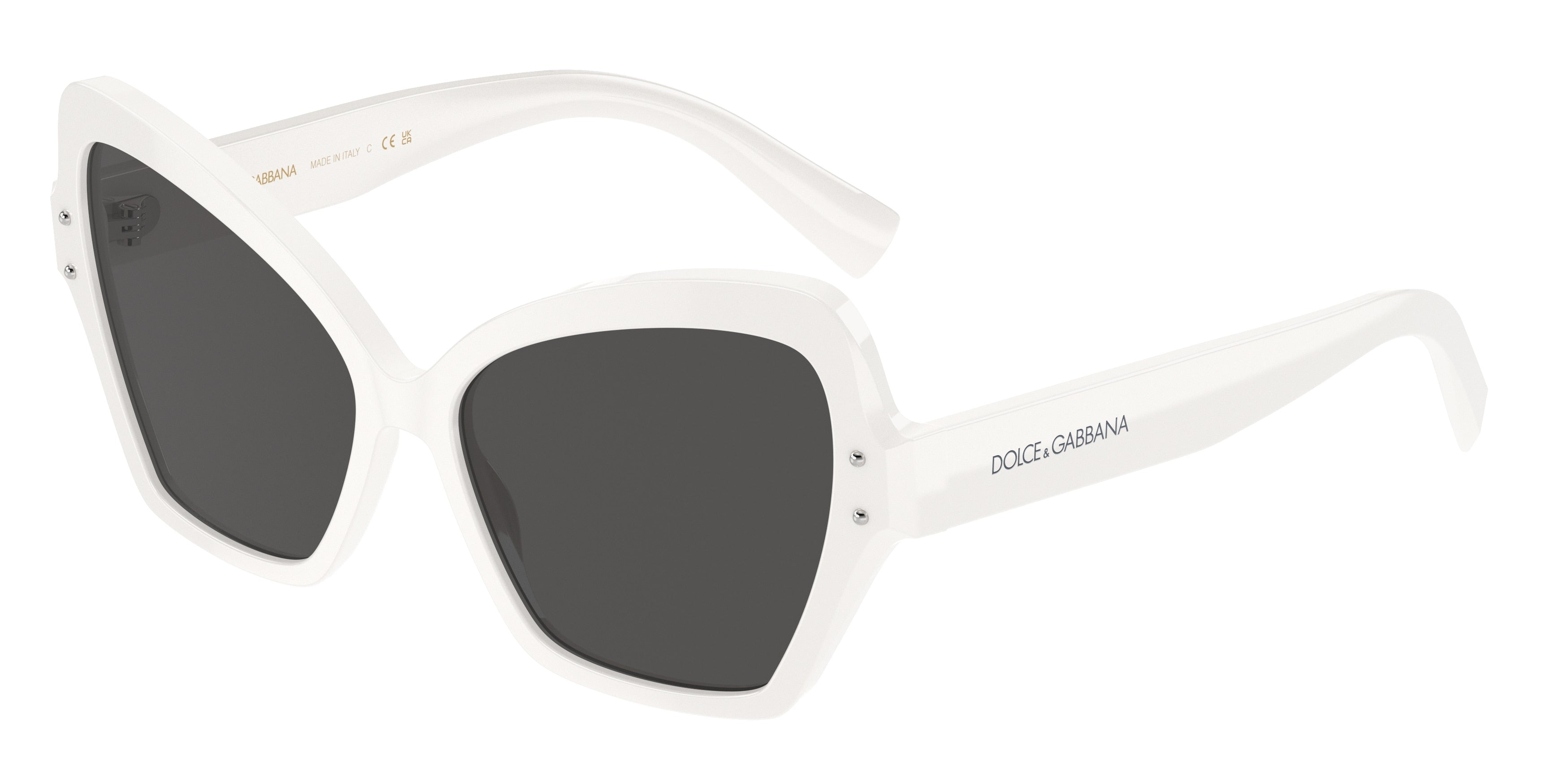 DOLCE & GABBANA DG4463F Butterfly Sunglasses  331287-White 56-145-15 - Color Map White