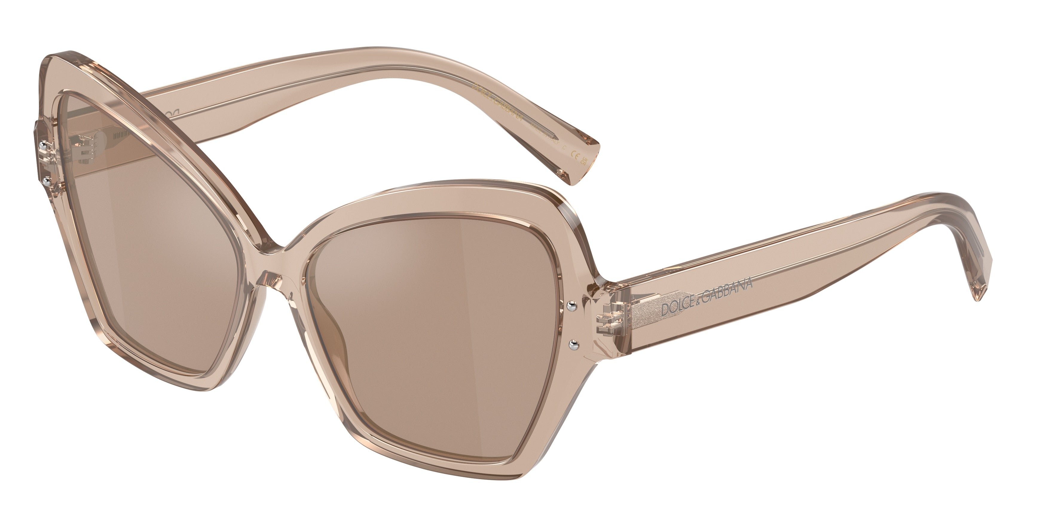 DOLCE & GABBANA DG4463F Butterfly Sunglasses  34325A-Transparent Camel 56-145-15 - Color Map Brown