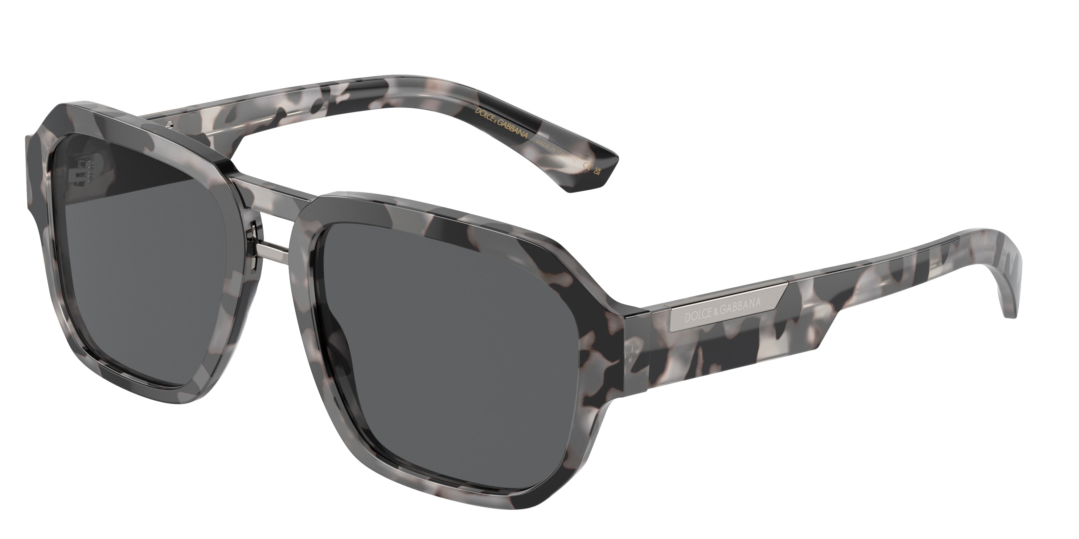 DOLCE & GABBANA DG4464F Pilot Sunglasses  343587-Havana Grey 56-145-19 - Color Map Tortoise