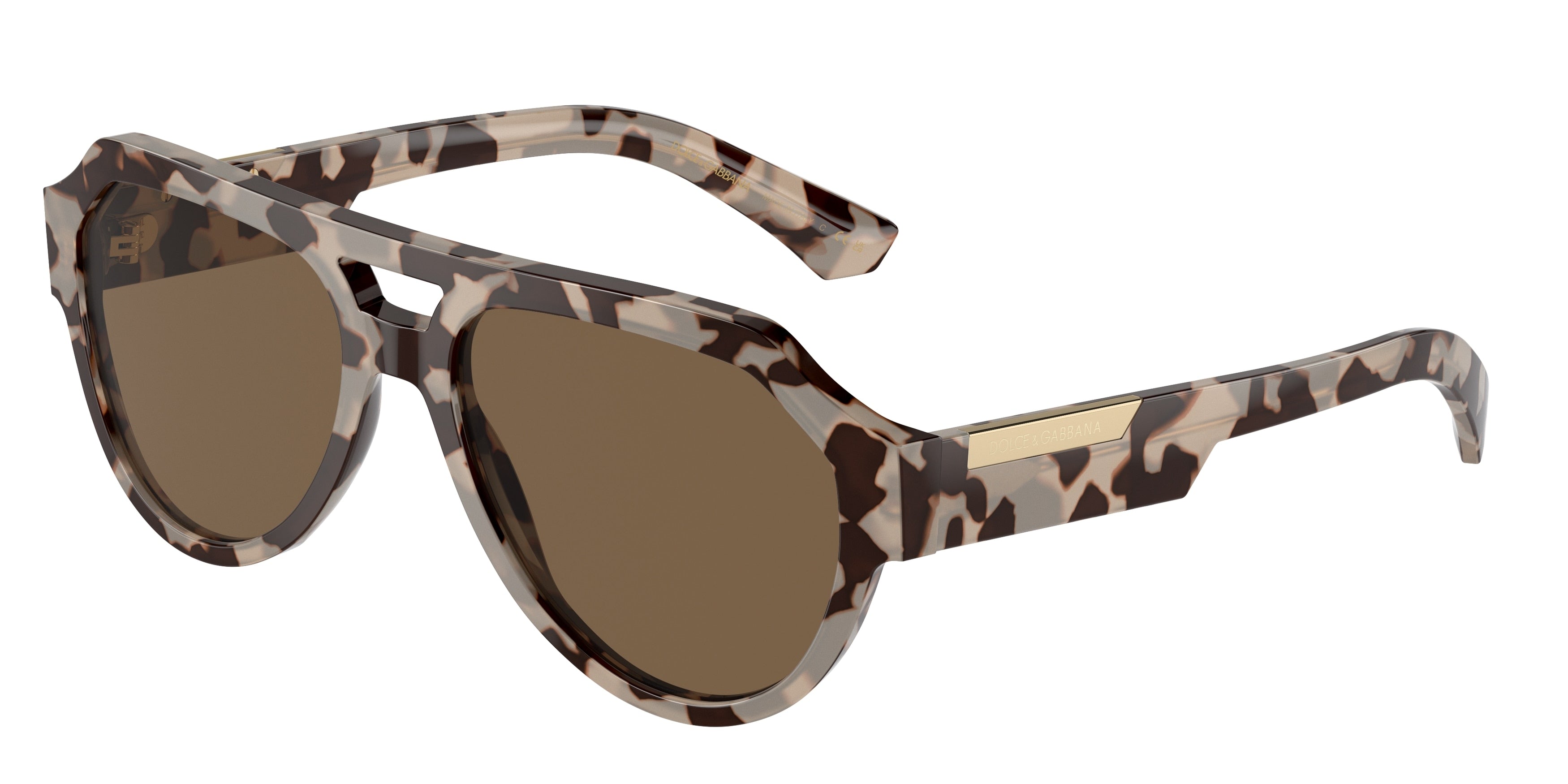 DOLCE & GABBANA DG4466F Square Sunglasses  343473-Havana Beige 56-145-17 - Color Map Tortoise