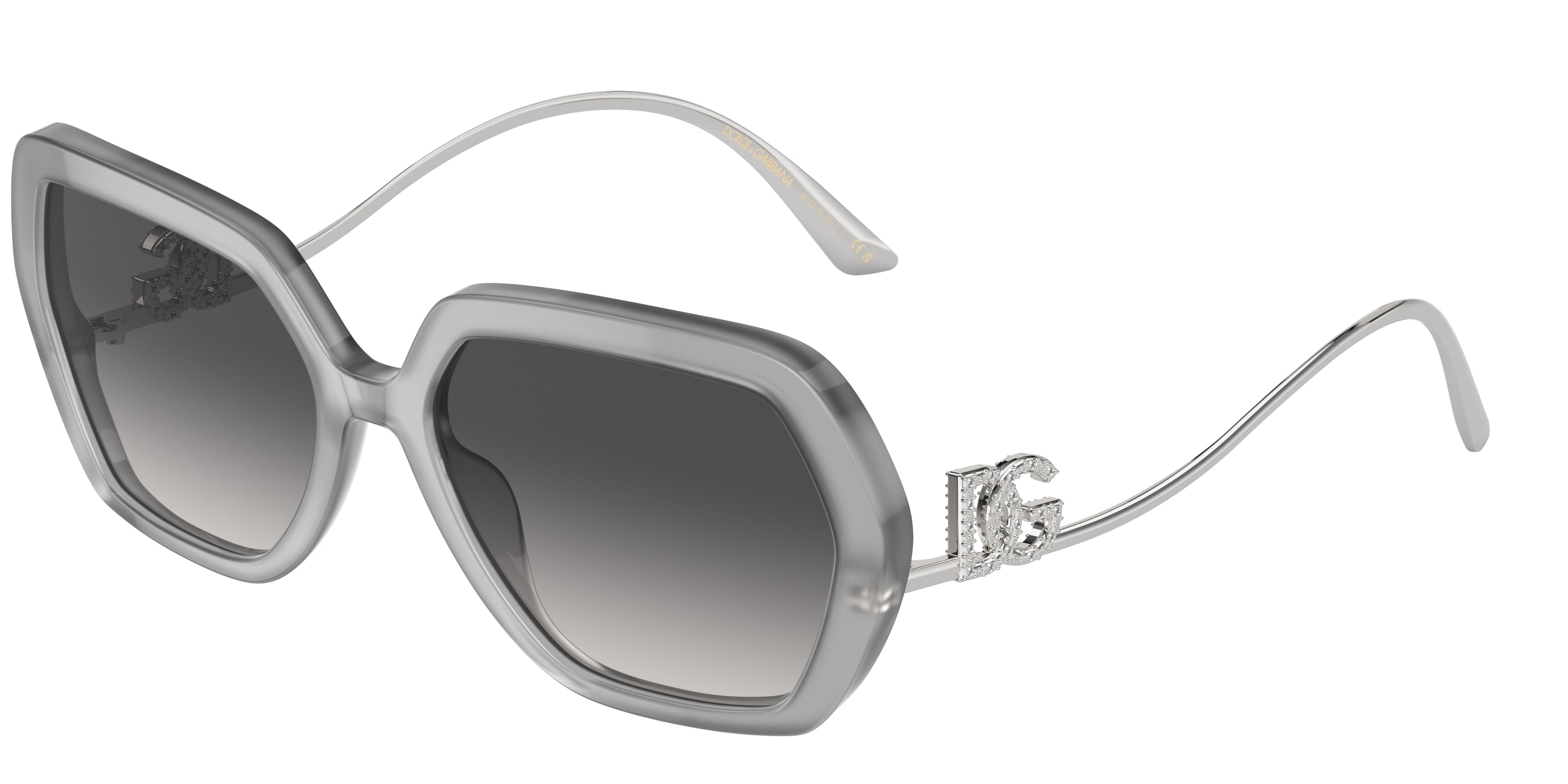 DOLCE & GABBANA DG4468B Irregular Sunglasses  34218G-Opal Grey 58-145-18 - Color Map Grey