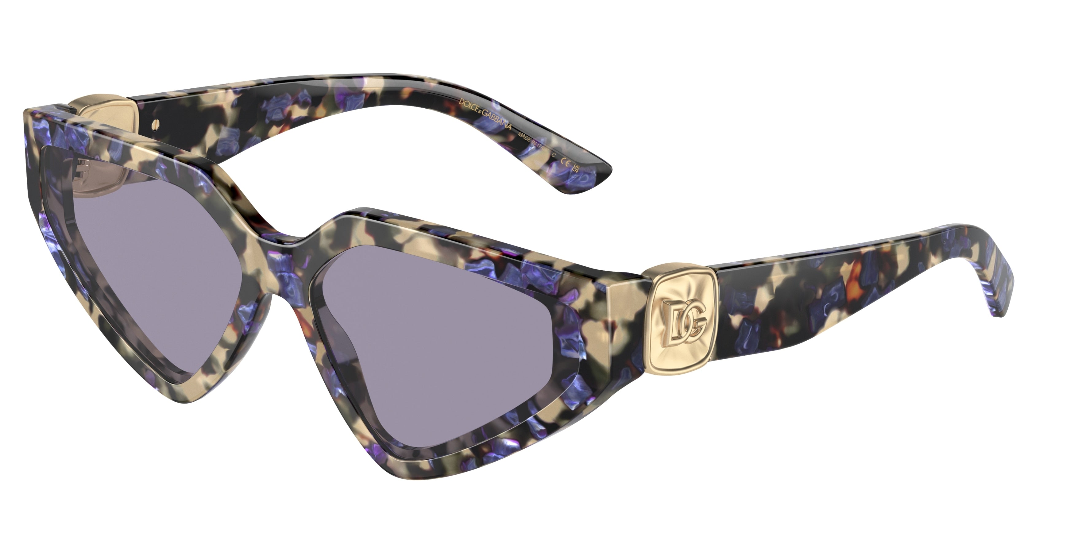 DOLCE & GABBANA DG4469F Butterfly Sunglasses  3439/1-Havana Blue Pearl 59-145-15 - Color Map Blue