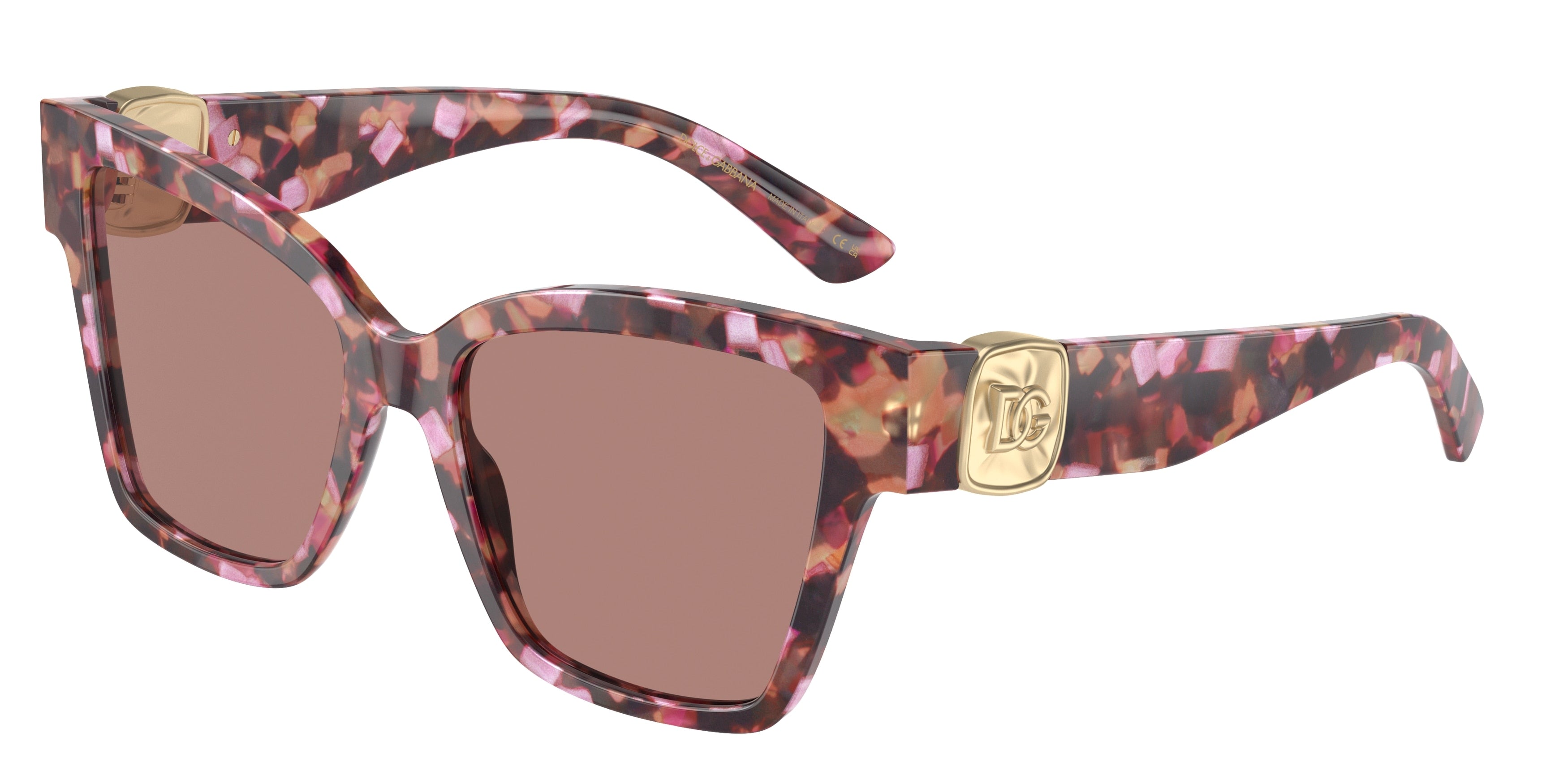 DOLCE & GABBANA DG4470F Square Sunglasses  344073-Havana Pink Pearl 54-145-17 - Color Map Pink