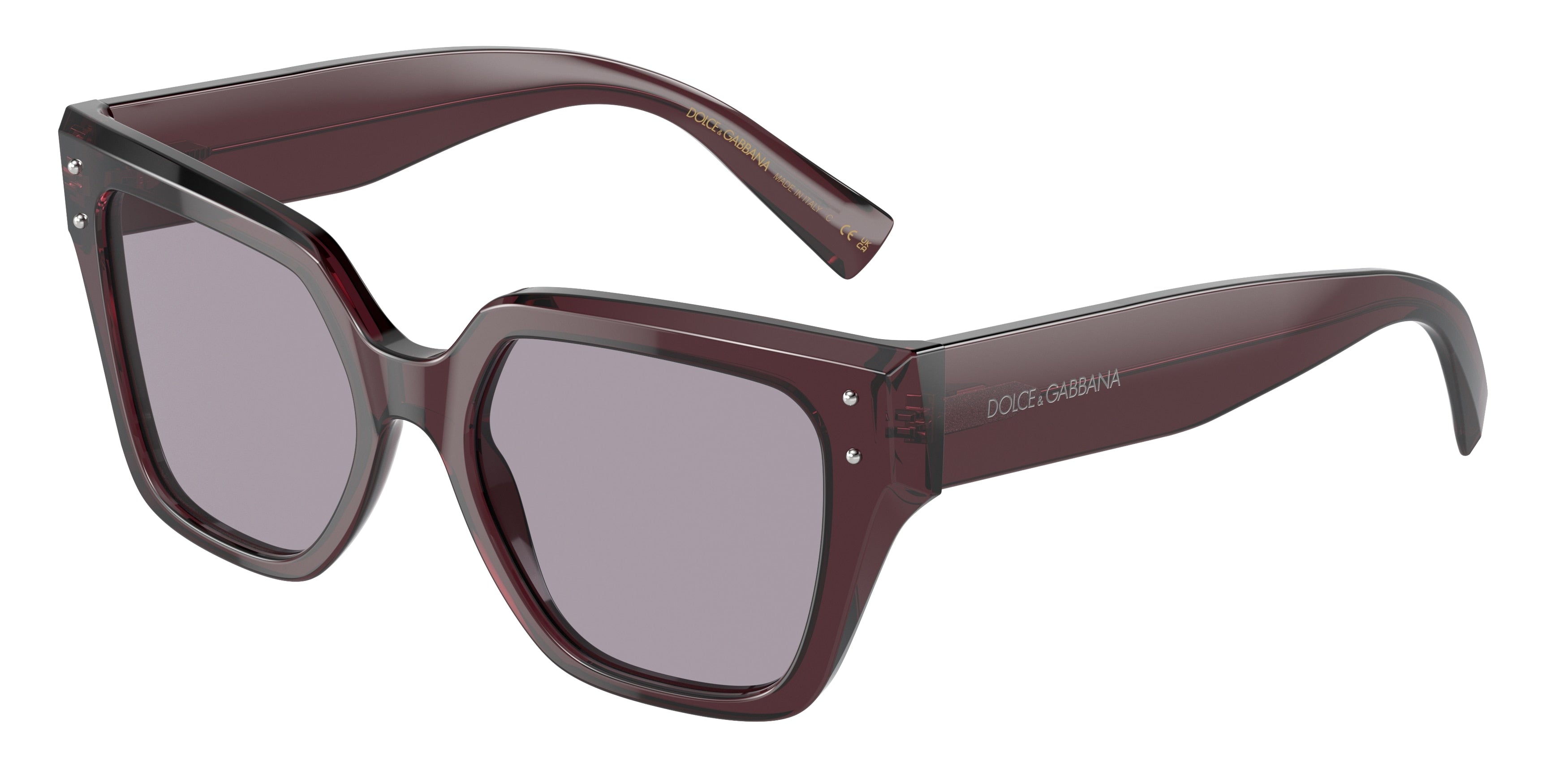 DOLCE & GABBANA DG4471F Square Sunglasses  3045AK-Transparent Violet 52-145-18 - Color Map Violet