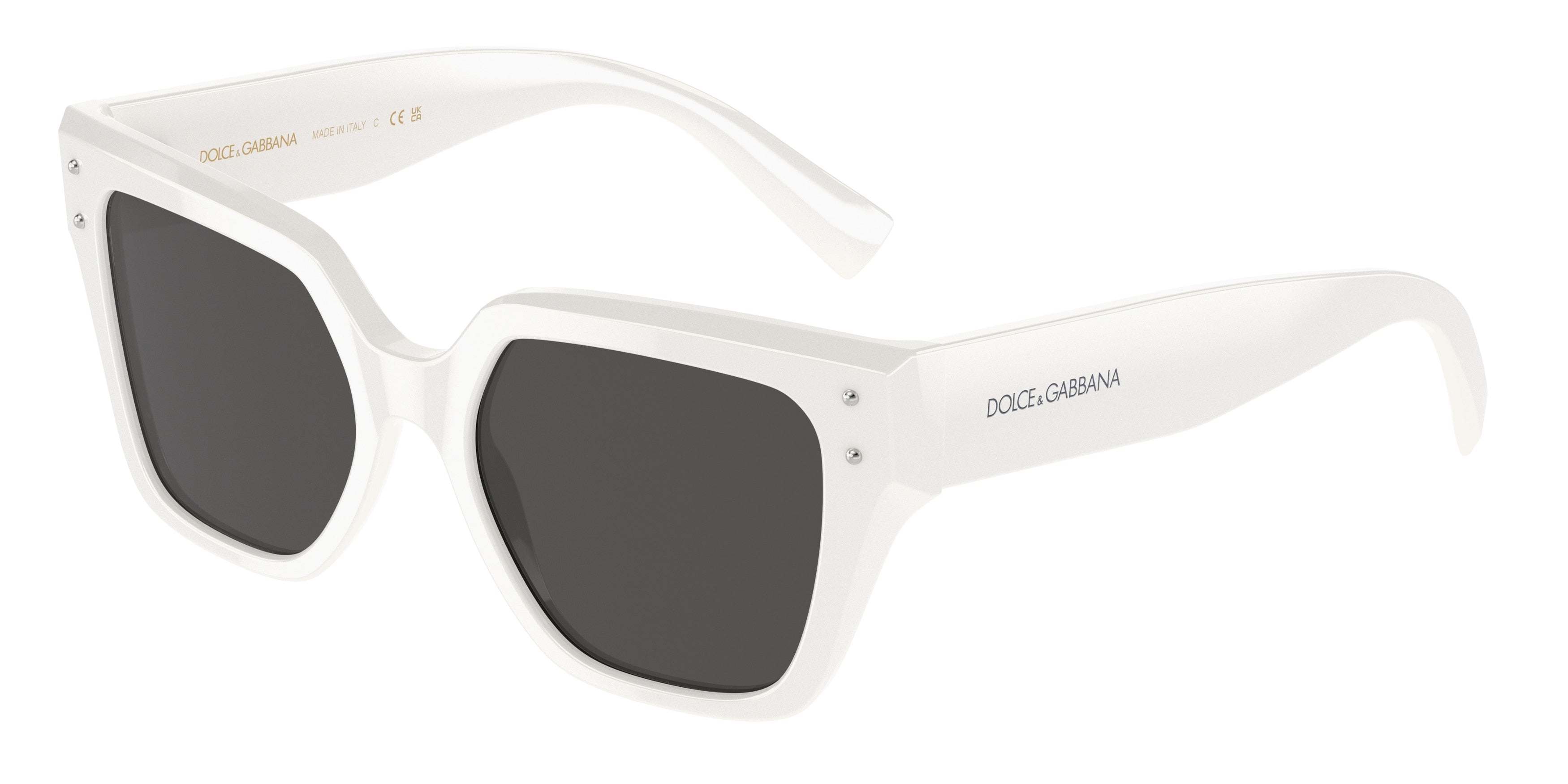 DOLCE & GABBANA DG4471F Square Sunglasses  331287-White 52-145-18 - Color Map White