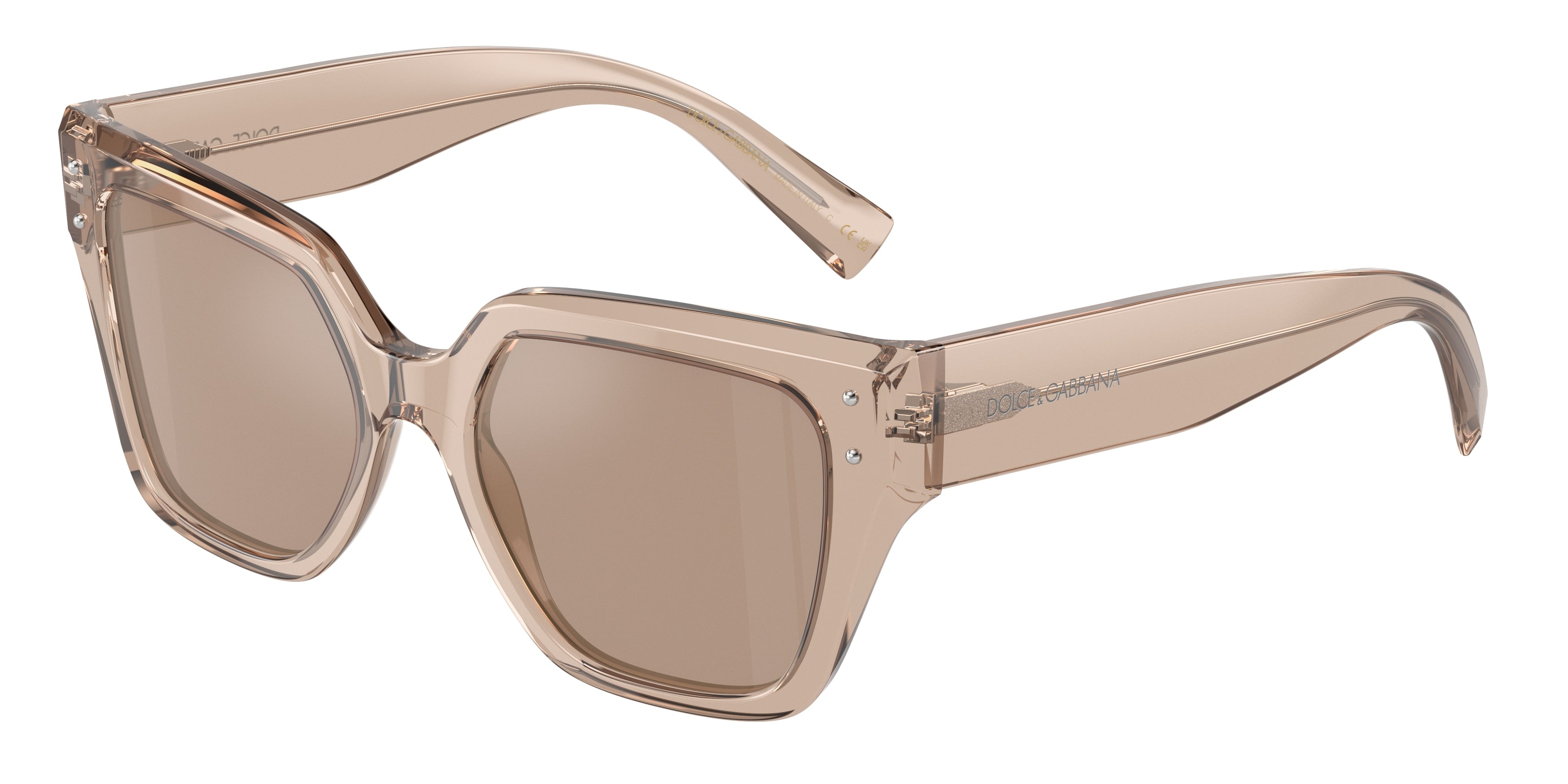 DOLCE & GABBANA DG4471F Square Sunglasses  34325A-Transparent Camel 52-145-18 - Color Map Brown