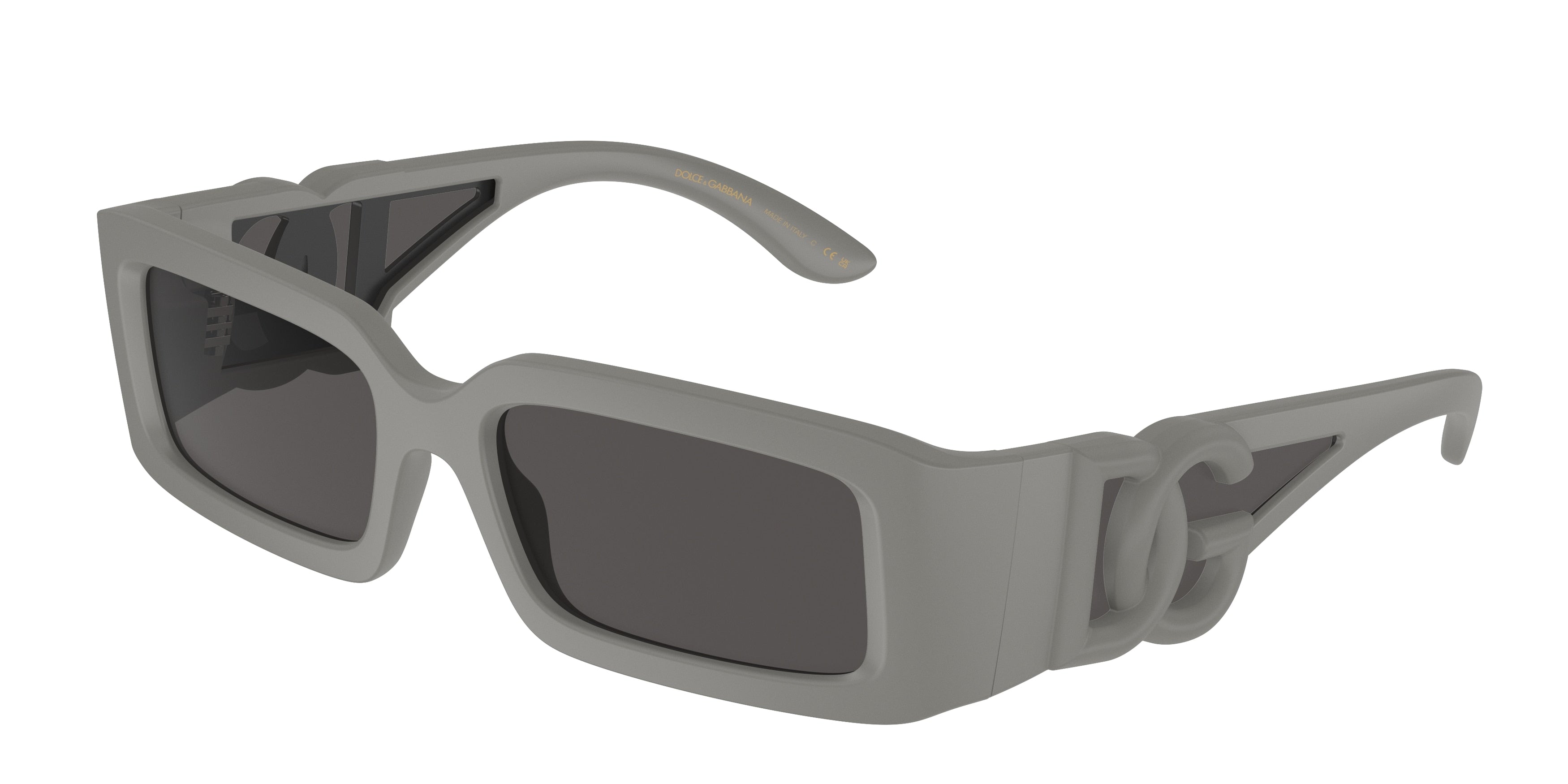 DOLCE & GABBANA DG6197 Rectangle Sunglasses  303287-Rubberized Grey 53-130-17 - Color Map Grey