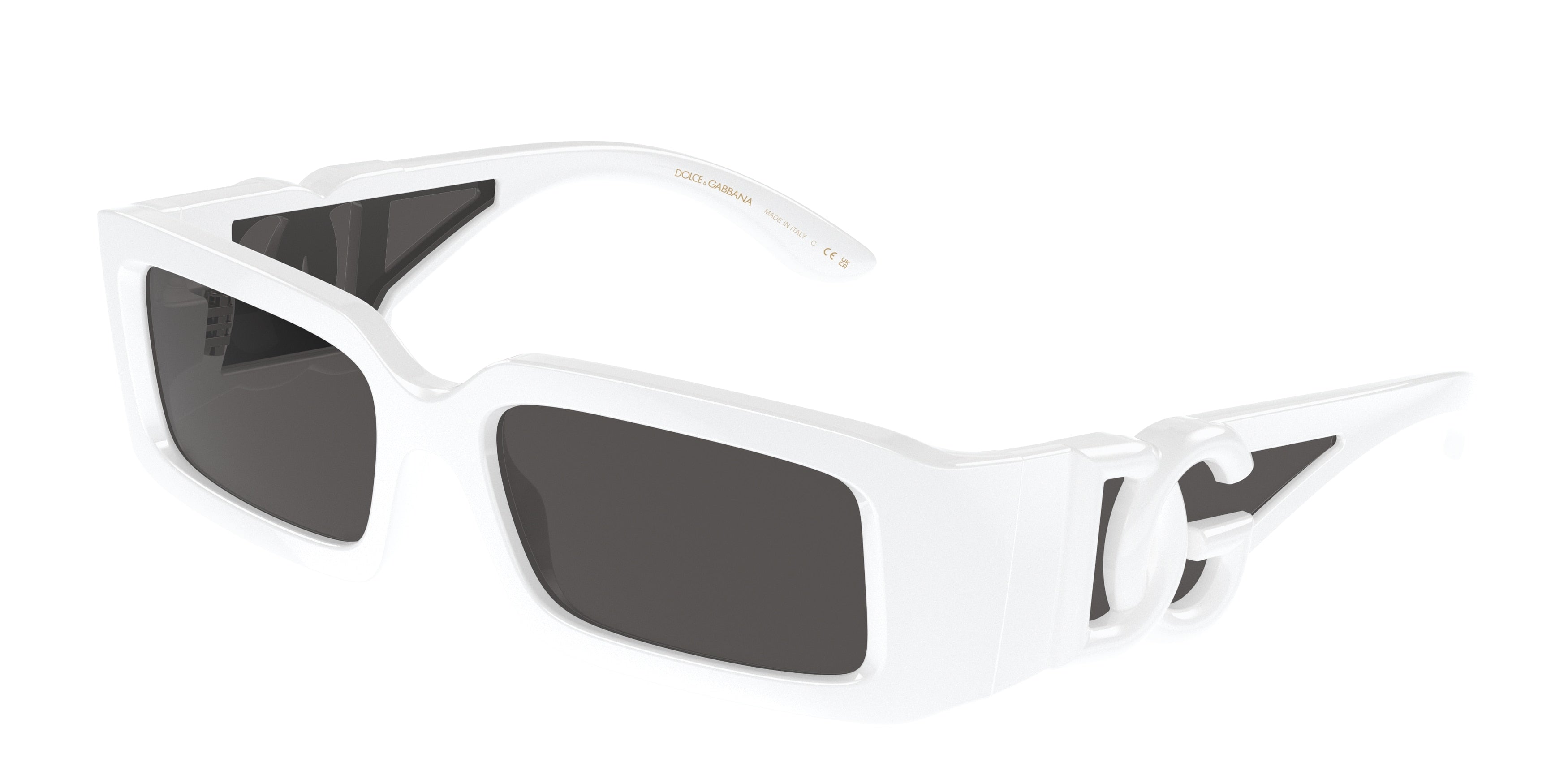 DOLCE & GABBANA DG6197 Rectangle Sunglasses  331287-White 53-130-17 - Color Map White