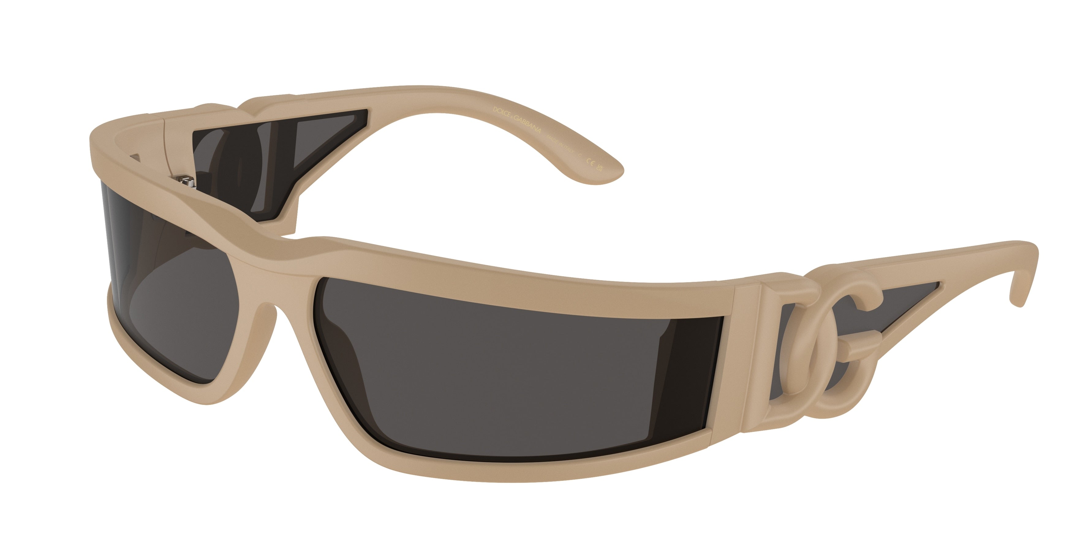 DOLCE & GABBANA DG6198 Rectangle Sunglasses  329287-Rubberized Beige 63-130-16 - Color Map Beige