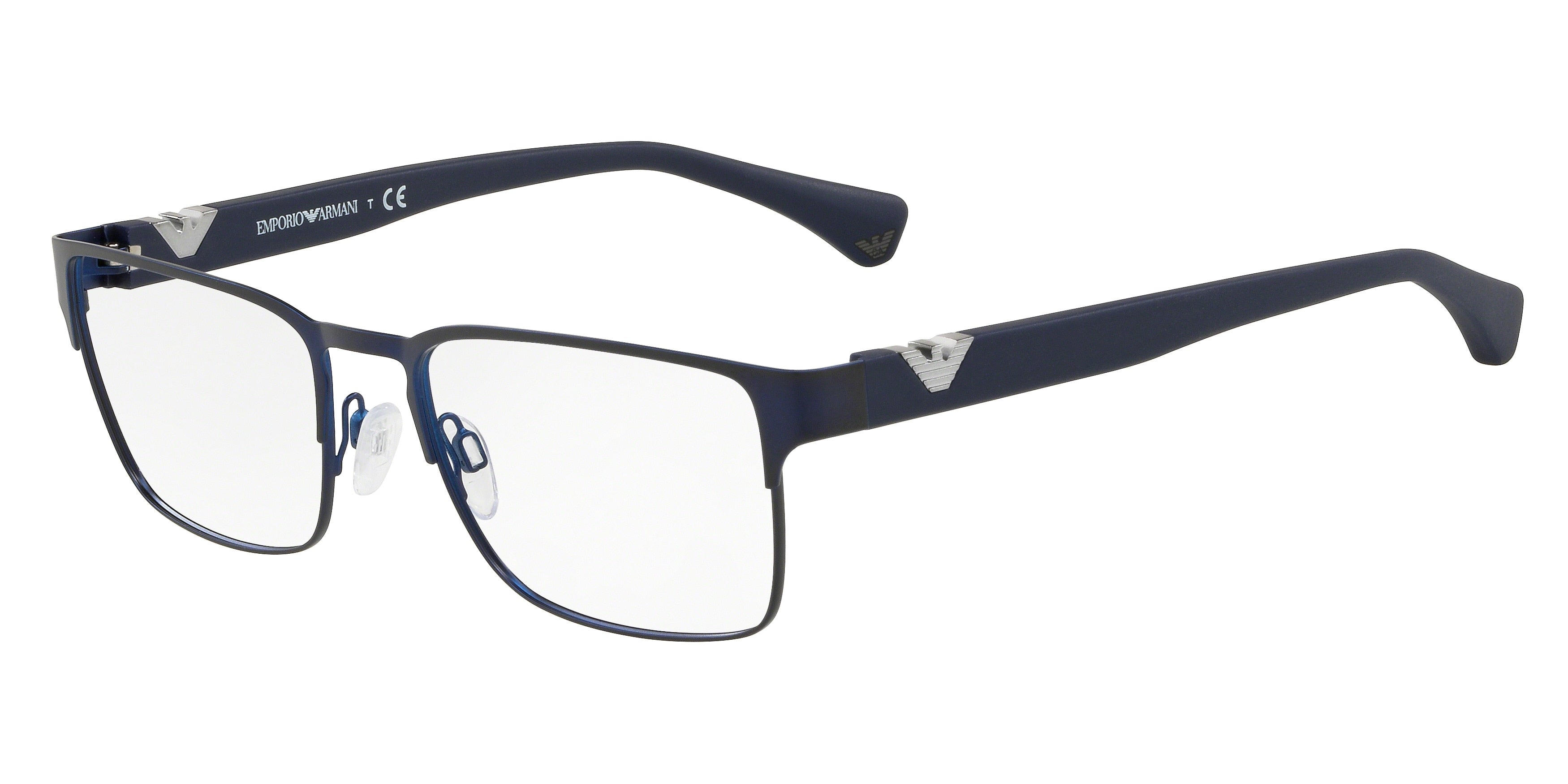 Emporio Armani EA1027 Square Eyeglasses  3100-Matte Blue 55-140-18 - Color Map Blue