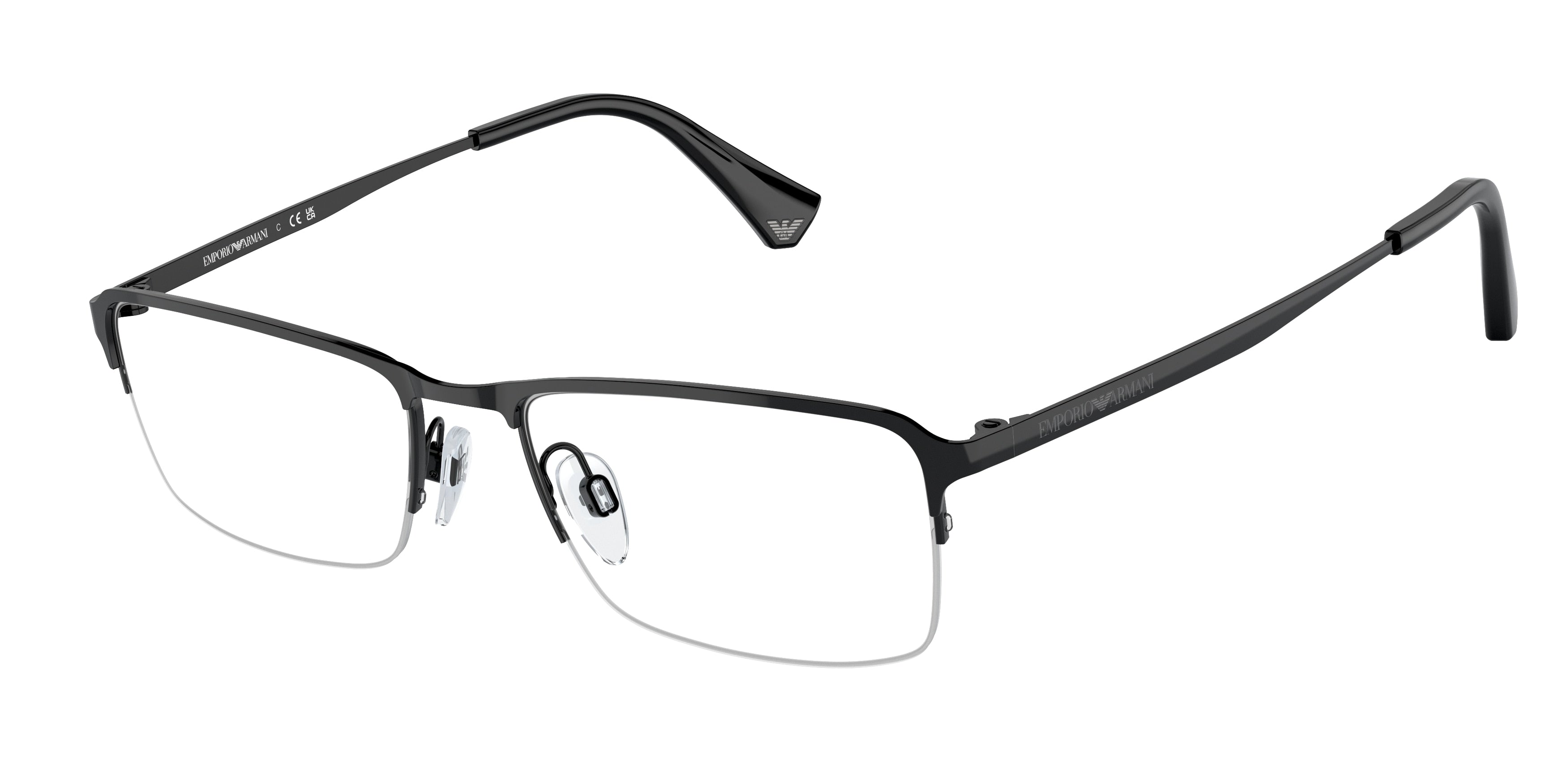 Emporio Armani EA1044TD Rectangle Eyeglasses  3001-Shiny Black 55-145-18 - Color Map Black