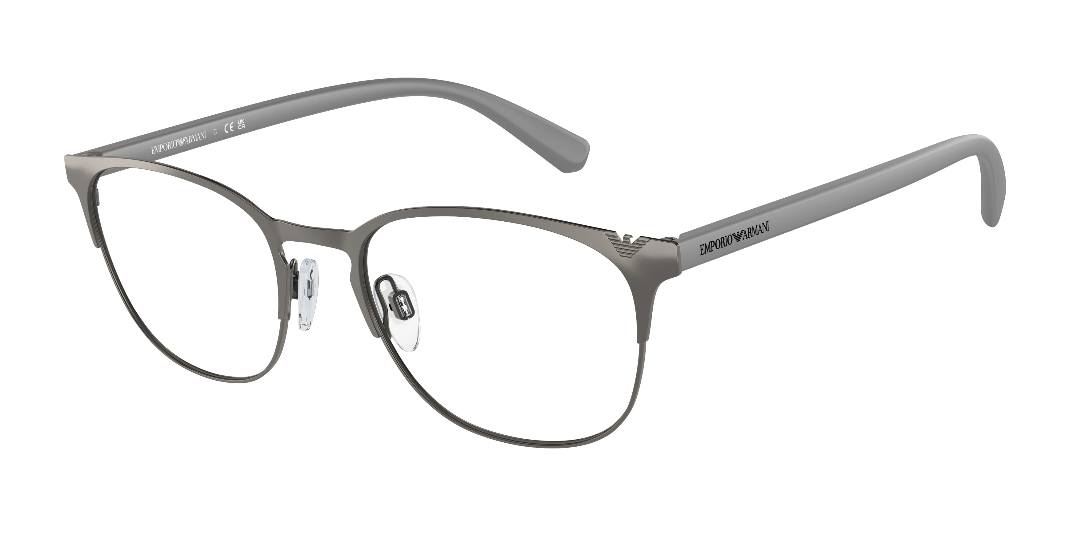 Emporio Armani EA1059 Oval Eyeglasses  3095-Matte Gunmetal 51-140-19 - Color Map Grey