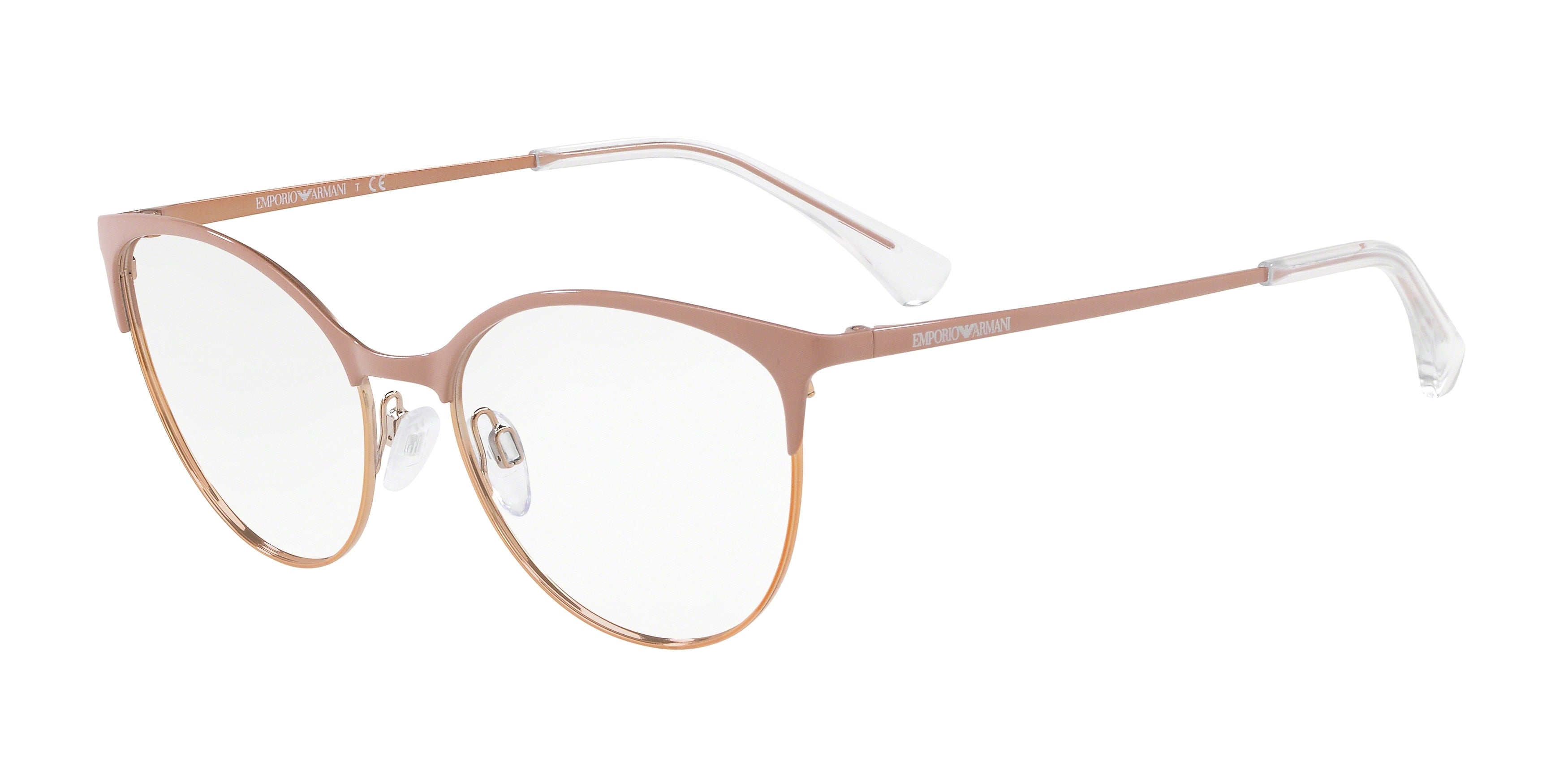 Emporio Armani EA1087 Cat Eye Eyeglasses  3167-Shiny Pink & Rose Gold 54-140-17 - Color Map Pink