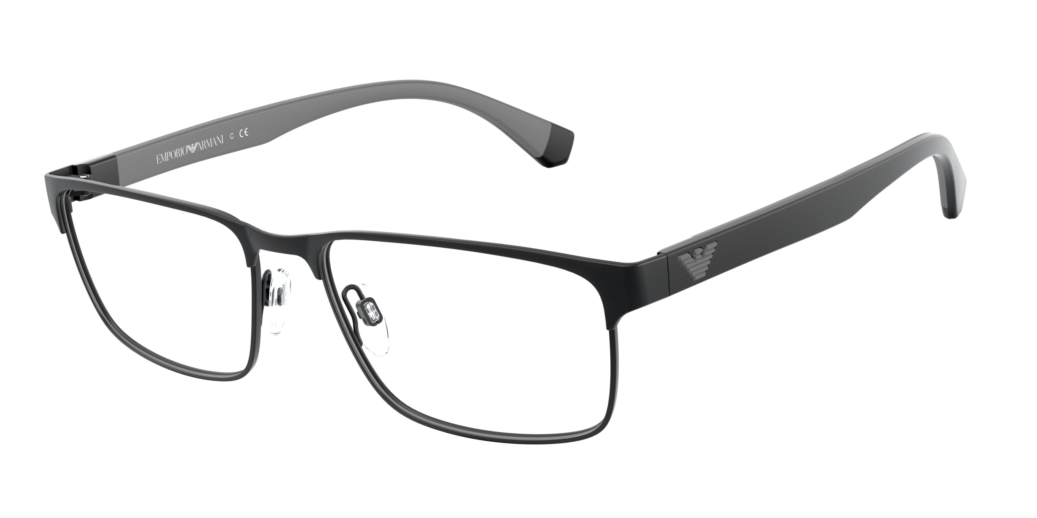 Emporio Armani EA1105 Rectangle Eyeglasses  3014-Matte Black 56-145-17 - Color Map Black