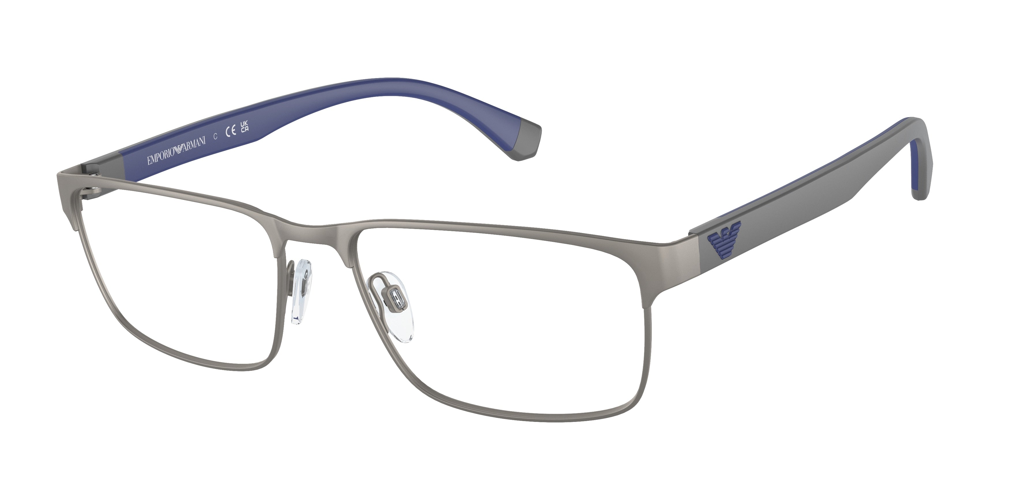 Emporio Armani EA1105 Rectangle Eyeglasses  3095-Matte Gunmetal 54-145-17 - Color Map Grey