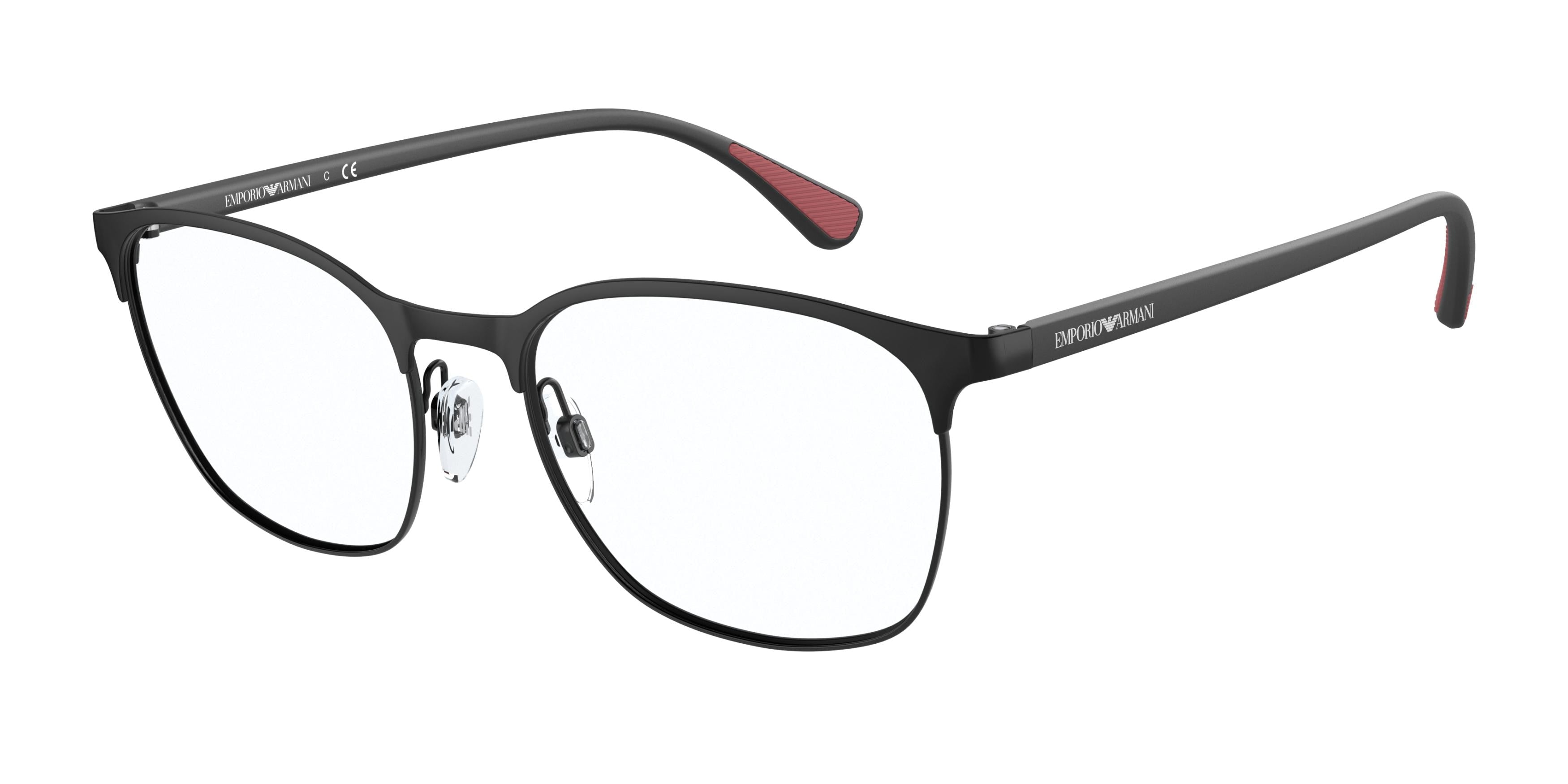 Emporio Armani EA1114 Oval Eyeglasses  3001-Matte Black 54-145-19 - Color Map Black