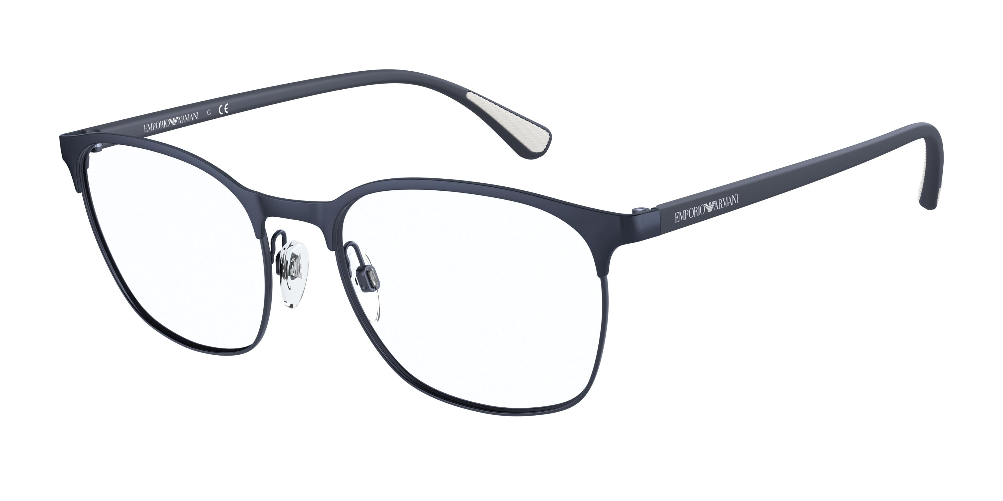 Emporio Armani EA1114 Oval Eyeglasses  3018-Matte Blue 54-145-19 - Color Map Blue