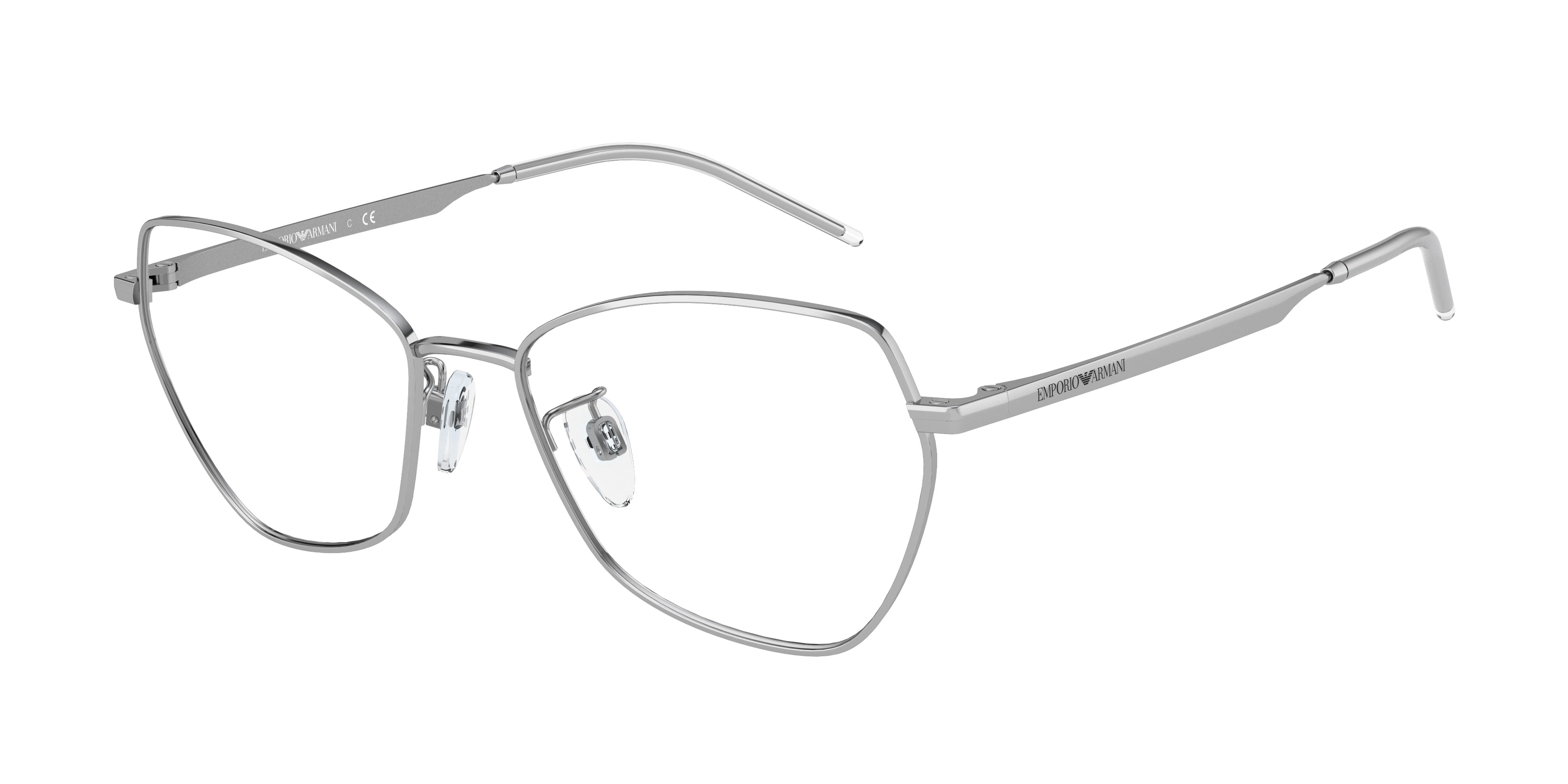 Emporio Armani EA1133 Butterfly Eyeglasses  3015-Shiny Silver 53-140-17 - Color Map Silver