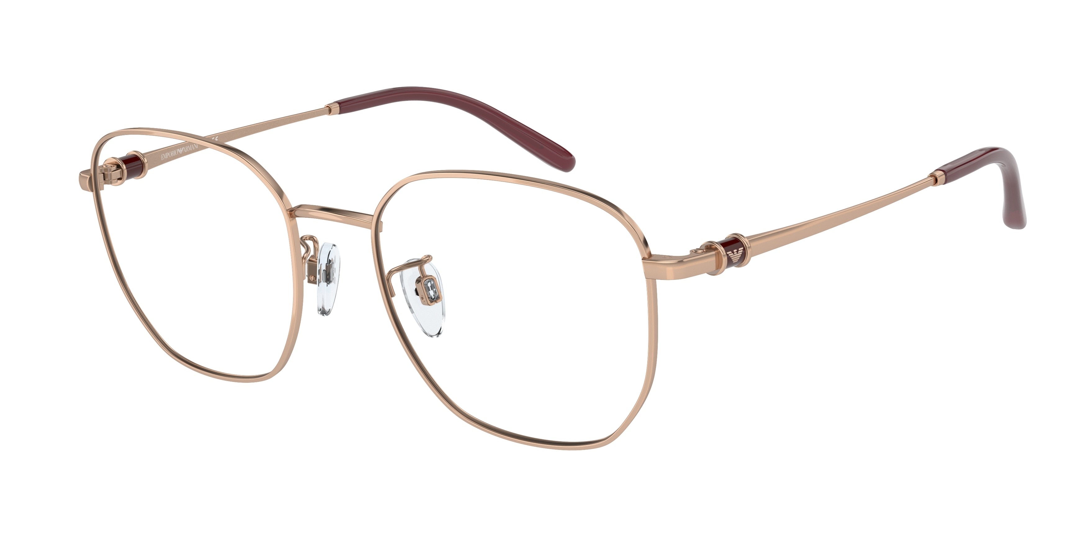 Emporio Armani EA1134D Square Eyeglasses  3011-Shiny Rose Gold 53-140-19 - Color Map Gold